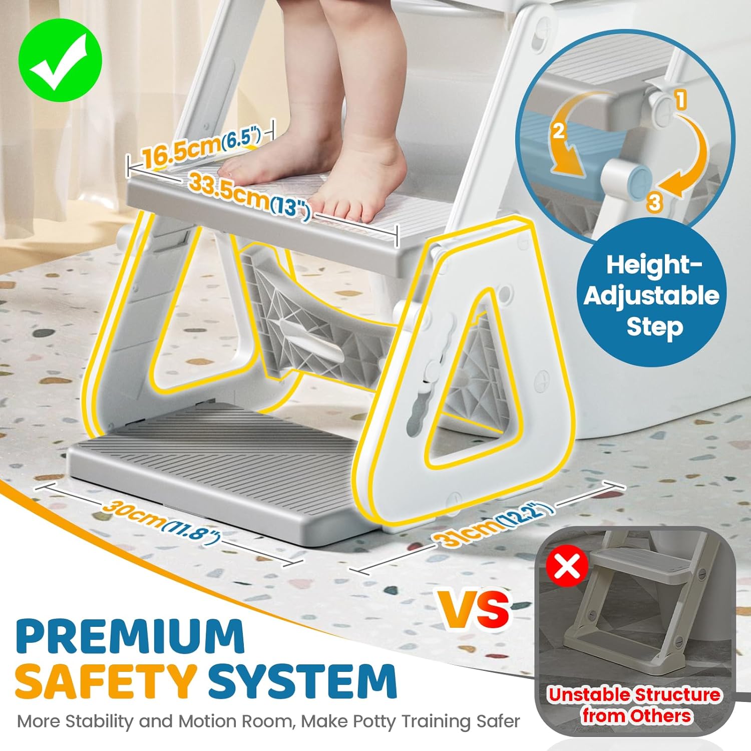 Detalle 2 de Orzbow Potty Training Toilet Seat 1-step 🚽