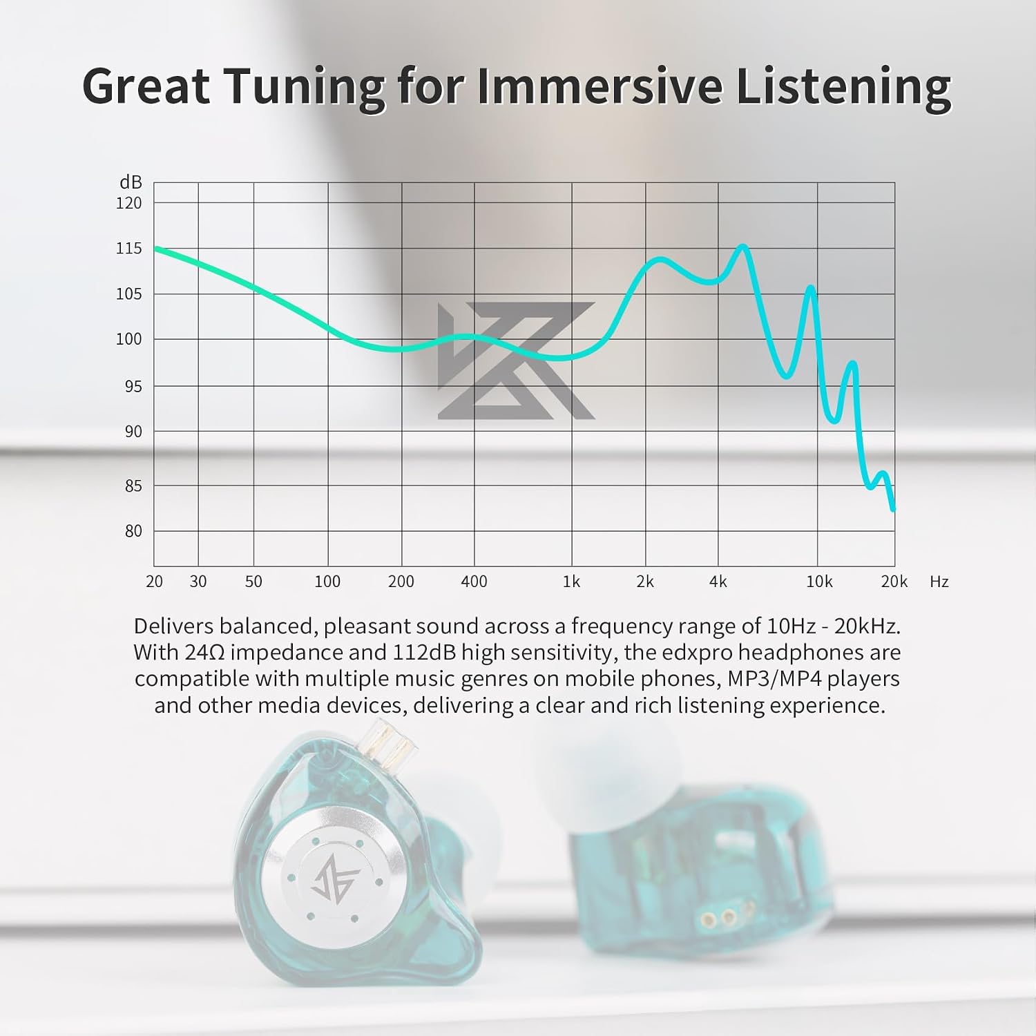 Thumbnail 6 de keephifi KZ EDX PRO In Ear Monitors (White, No Mic) – 1DD, 10mm Dynamic Driver, 3.5mm Wired