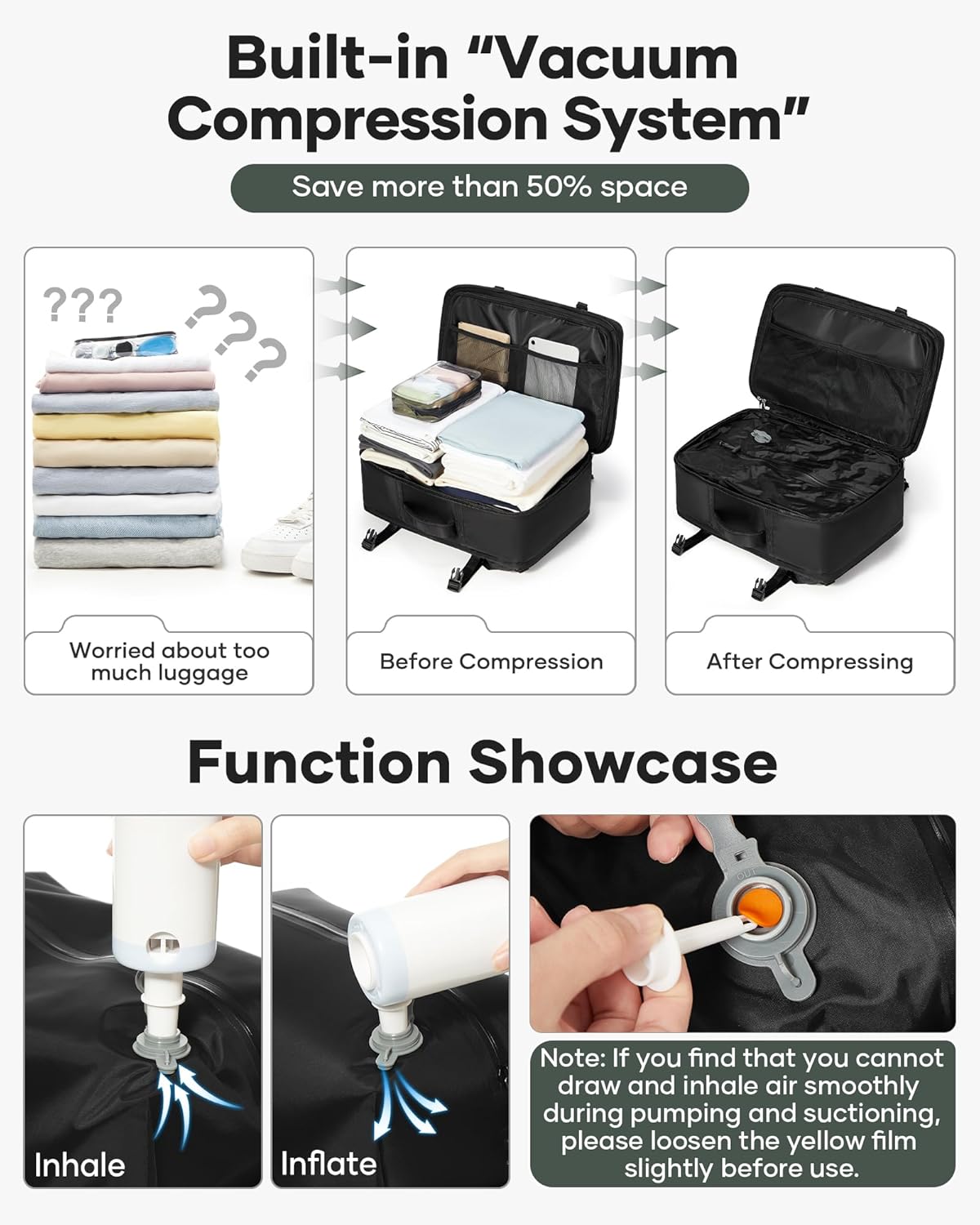 Thumbnail 2 de VECAVE Vacuum Travel Backpack Garment Bag Large Suit Bag for Travel