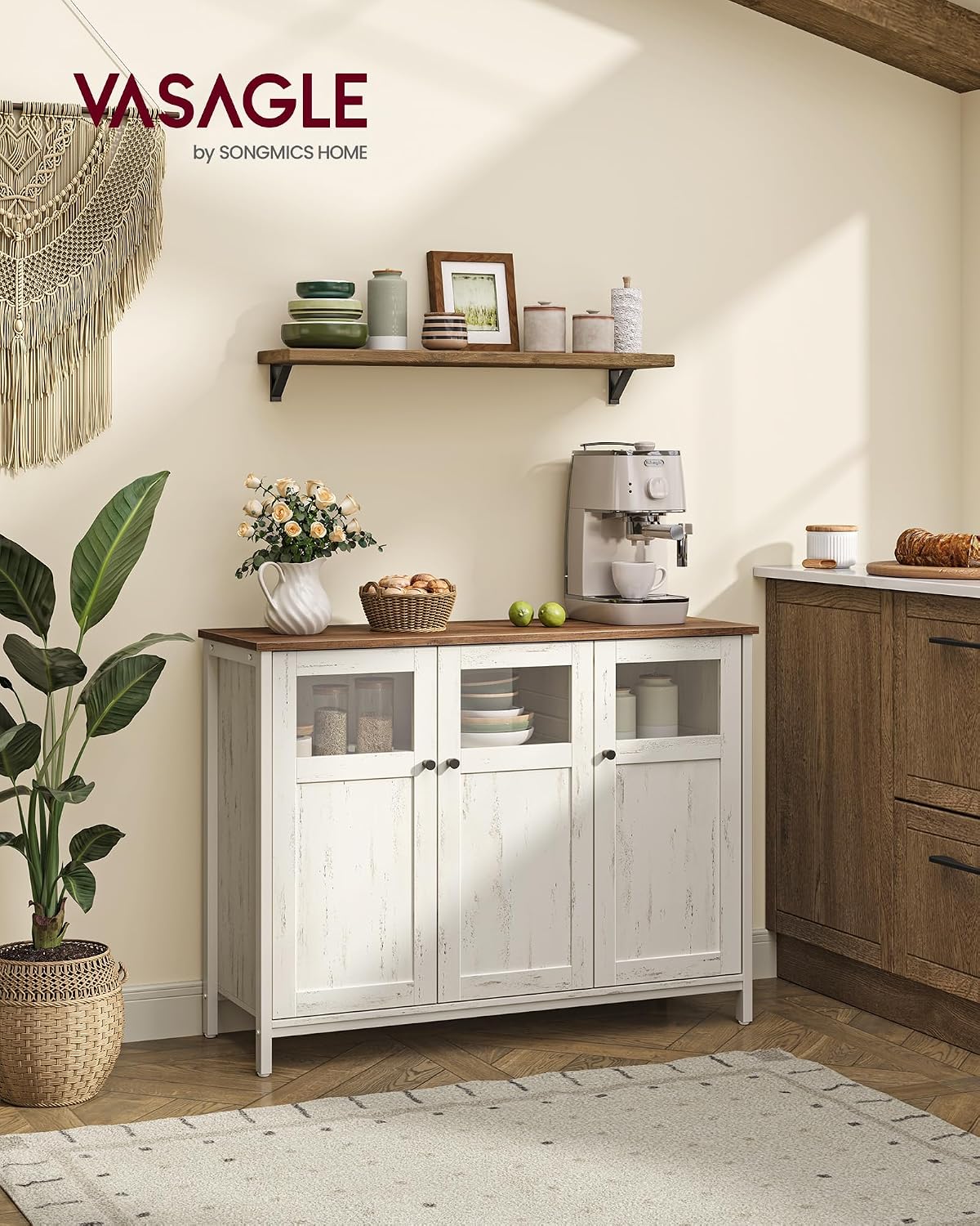 Detalle 2 de VASAGLE LSC099WJ02 Buffet 3 portes 🍽