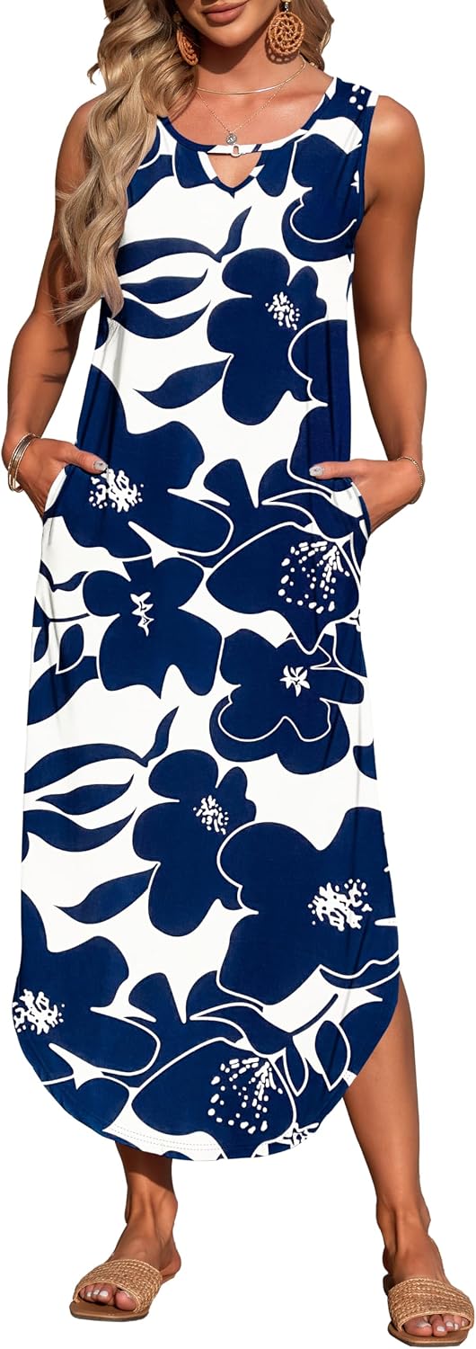 Thumbnail 1 de MISFAY Women's Summer Maxi Dress Sleeveless with Pockets