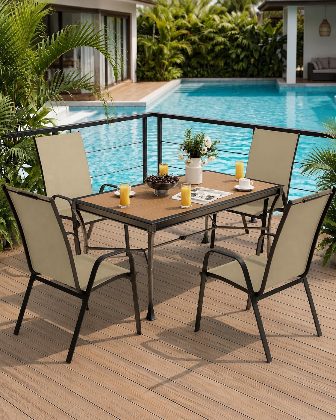 Detalle 2 de Outvelar Patio Dining Chairs Set of 4