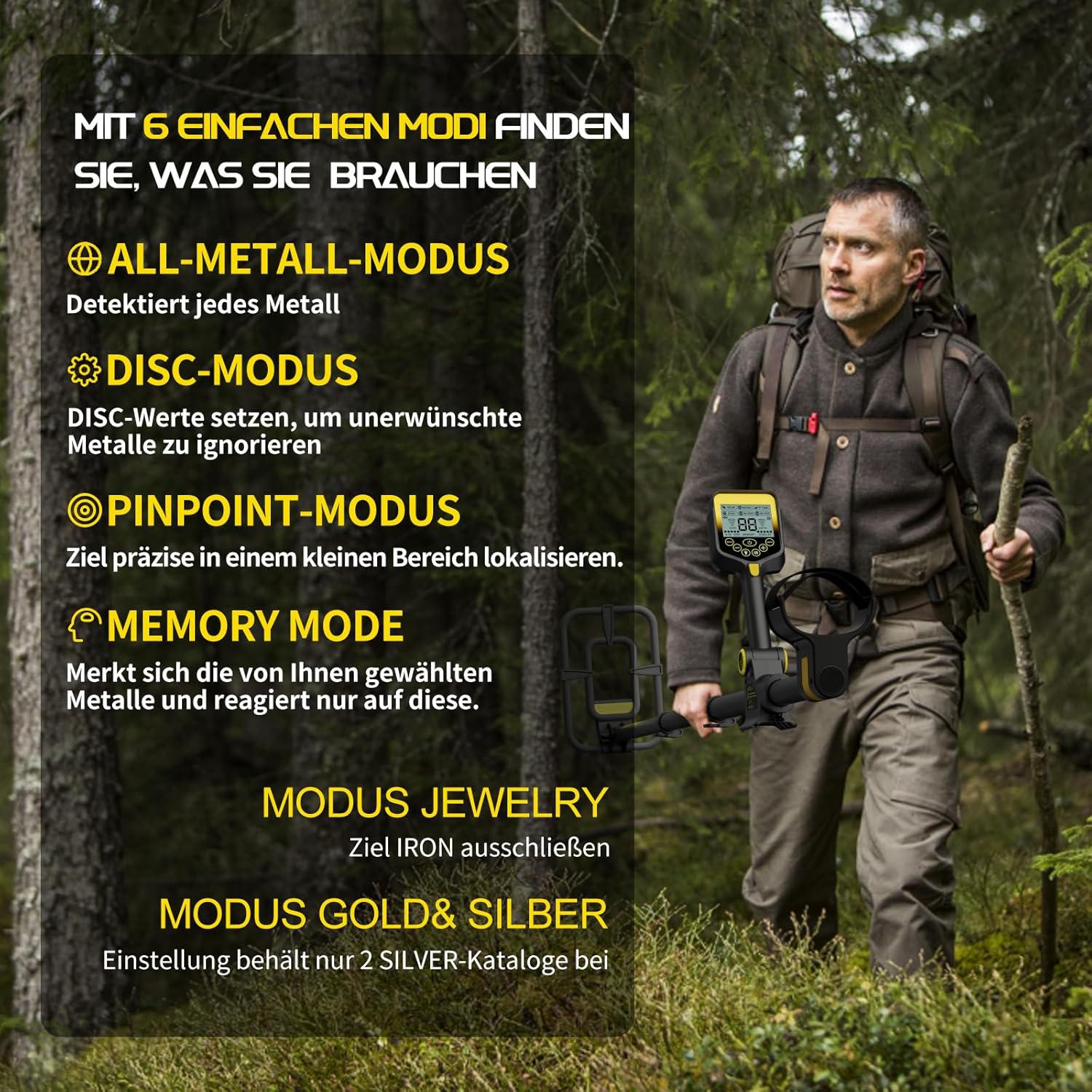 Detalle de LOLARAN Metalldetektor Profi Gold Finder 1.35 kg