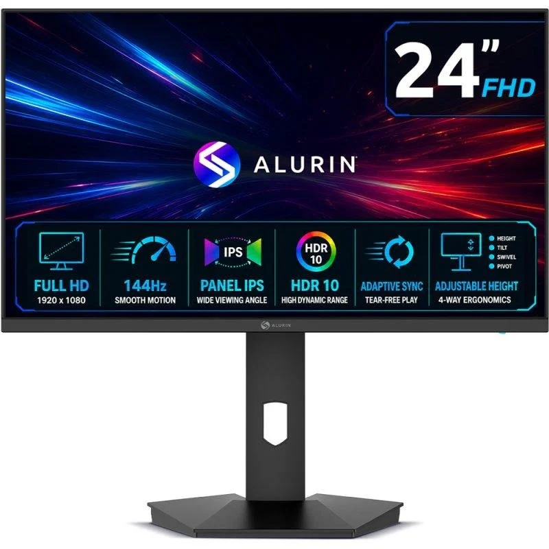 Detalle de Monitor Alurin CoreVision 24" Full HD IPS 144 Hz 1 ms con HDR10 y ajuste de altura