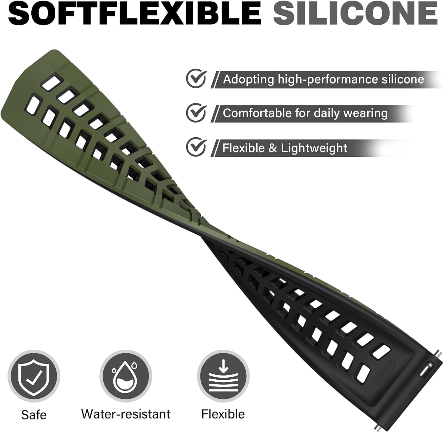 Detalle de OVERSTEP Silicone Replacement Strap for Garmin Forerunner 255/265, Vivoactive 4, Venu 3/2 (22mm Quick Release)