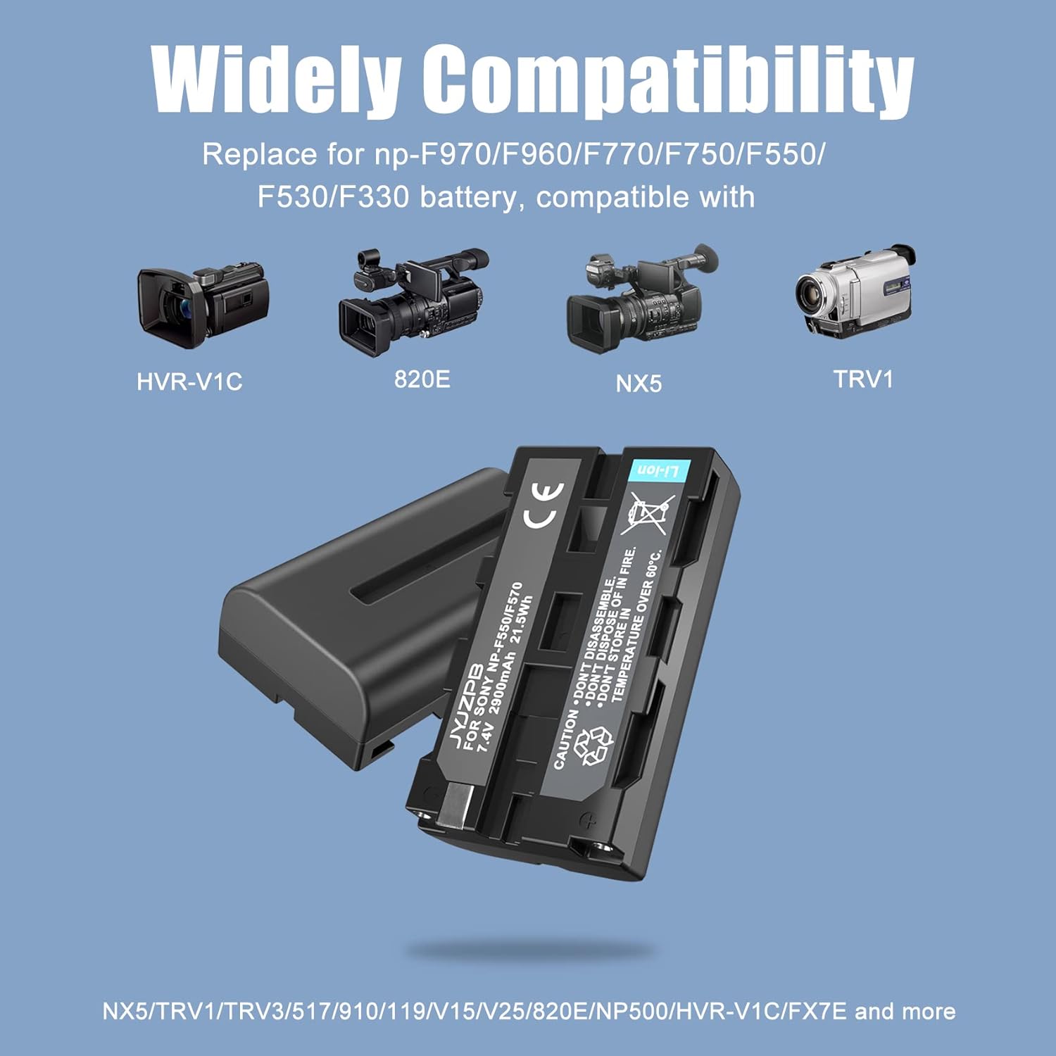 Detalle 2 de JYJZPB NP-F550 Battery 2900mAh 2-Pack