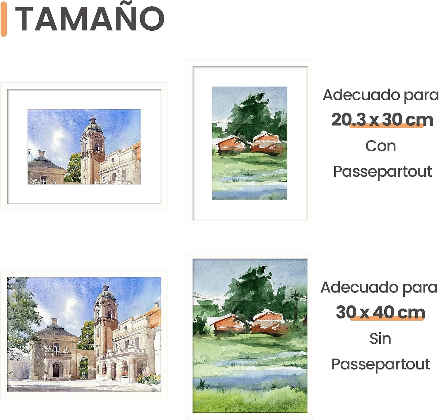 Detalle 2 de upsimples Marco 30x40 cm Pack 3 blanco