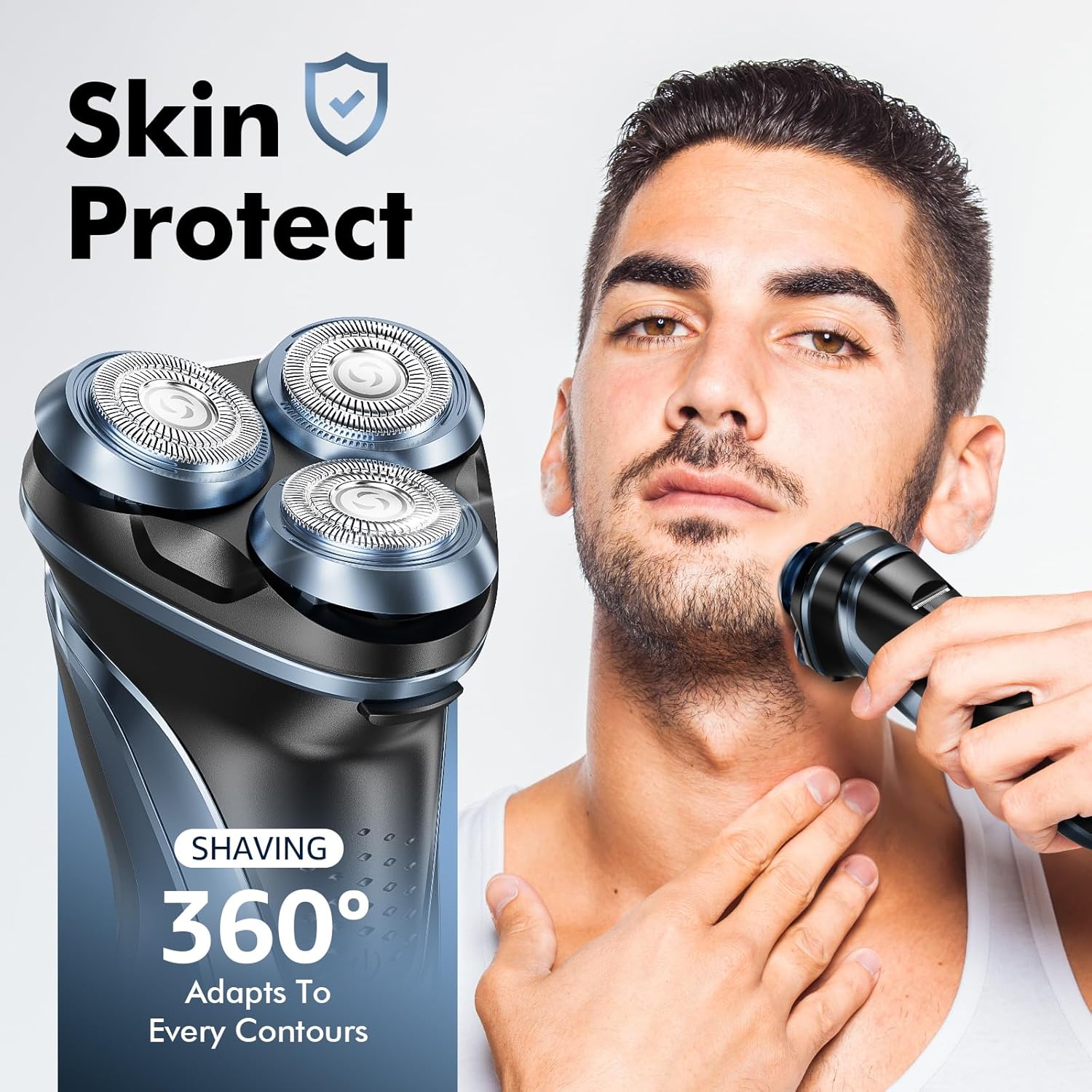 Thumbnail 6 de LONKEEN Travel Electric Razor for Men with 5D Floating Head – Wet & Dry USB-C Rechargeable