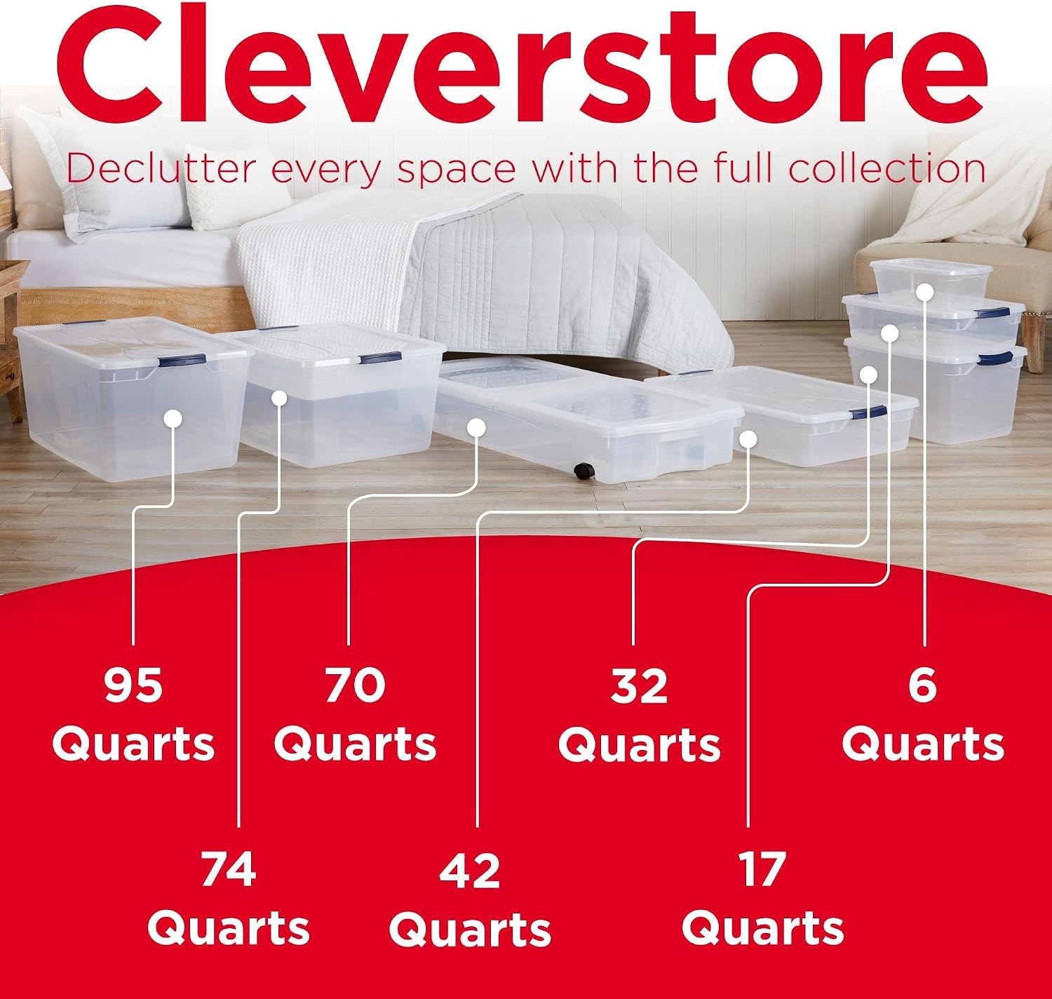 Thumbnail 5 de Rubbermaid Cleverstore Clear 32 Qt Storage Bins