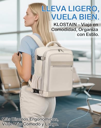 Detalle 2 de KLOSTAIN Mochila de cabina 40x20x25 cm (20 L) para Ryanair: versátil, segura y cómoda