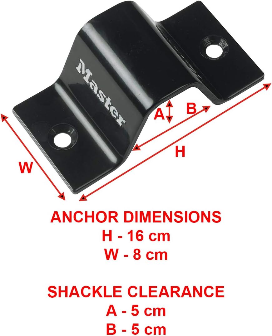 Thumbnail 4 de Master Lock 1489EURDAT: Ancoraggio in Acciaio per Bicicletta o Moto, 16x8 cm, Nero
