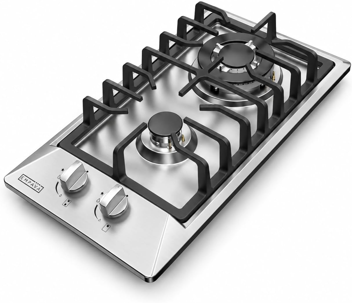 Detalle de Empava 12-Inch Gas Cooktop with 2 SABAF Burners, NG/LPG Conversion