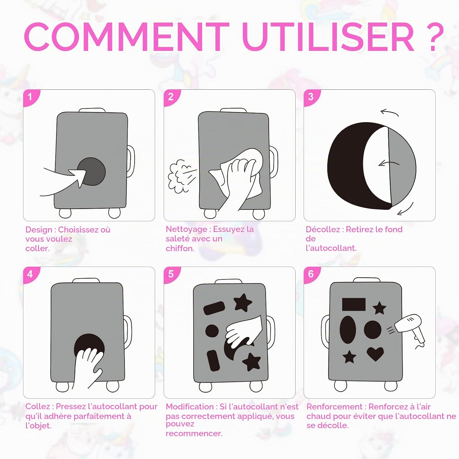 Detalle 2 de OSDUE P-WP100C20220601-FBA waterdichte vinylstickers met cartoonmotieven