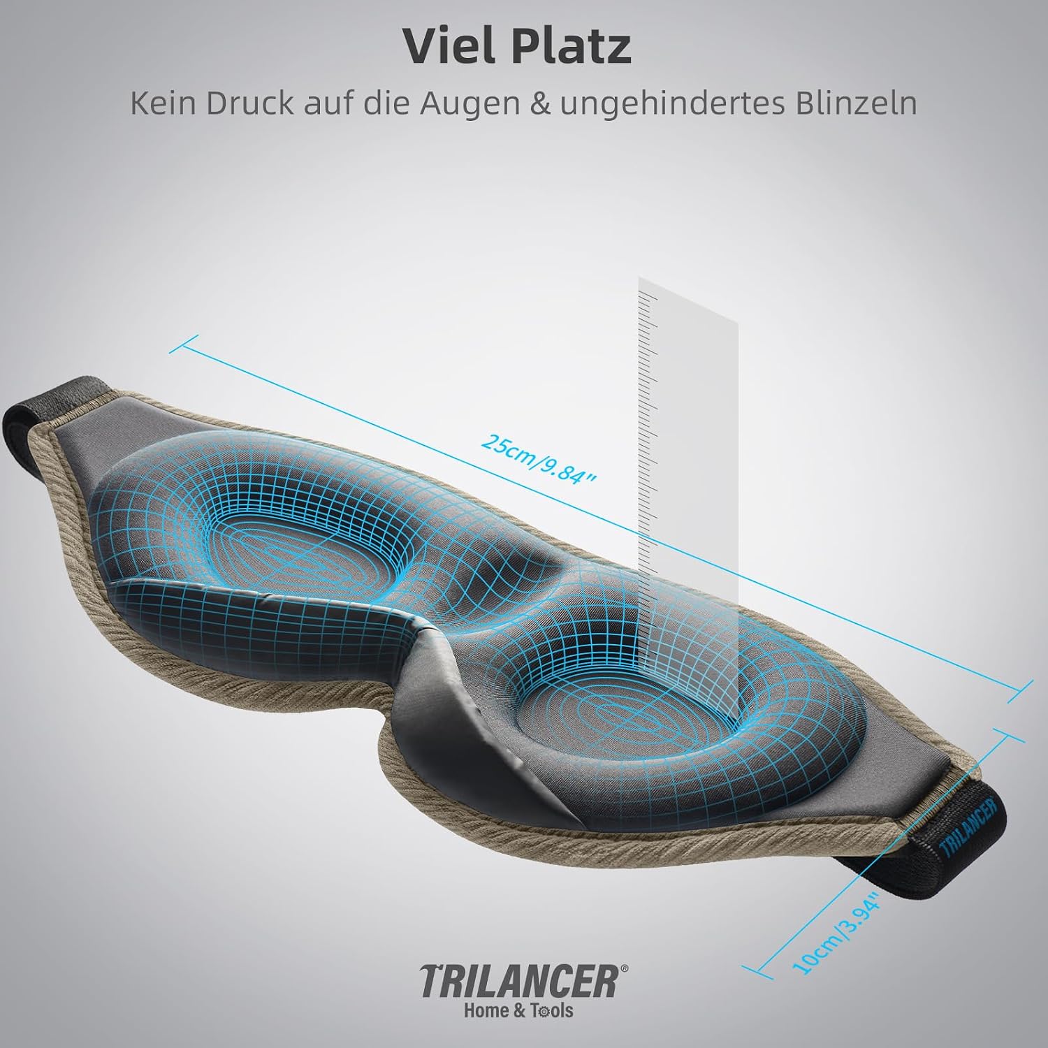 Detalle de 2026 Innovative Schlafmaske – Lichtblocker, ergonomisch, 30 g, mit Nasenausschnitt & Eisseide-Bezug (Braun)