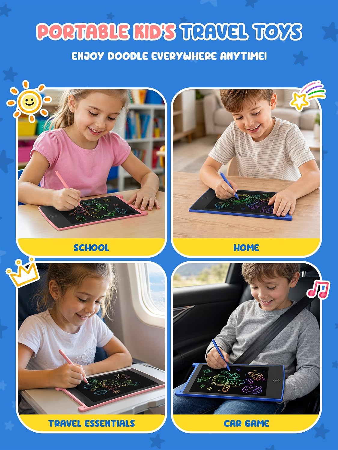 Detalle 2 de TEKFUN 8.5inch LCD writing tablet pack — kids’ drawing board
