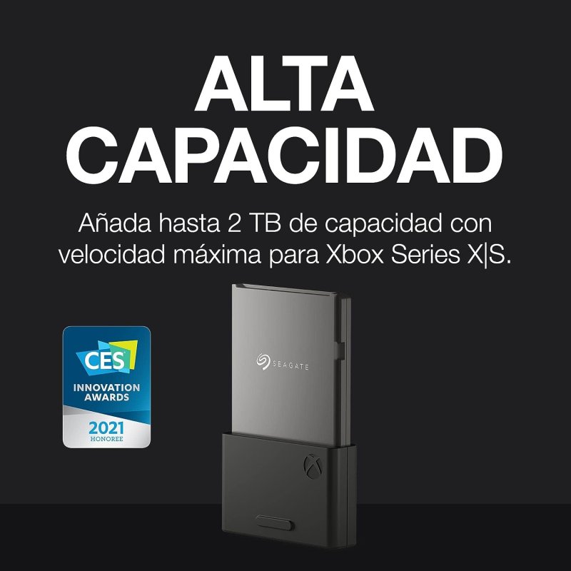 Detalle de Seagate Expansion Card para Xbox Series X/S 2TB SSD — ampliación rápida y fiable de almacenamiento