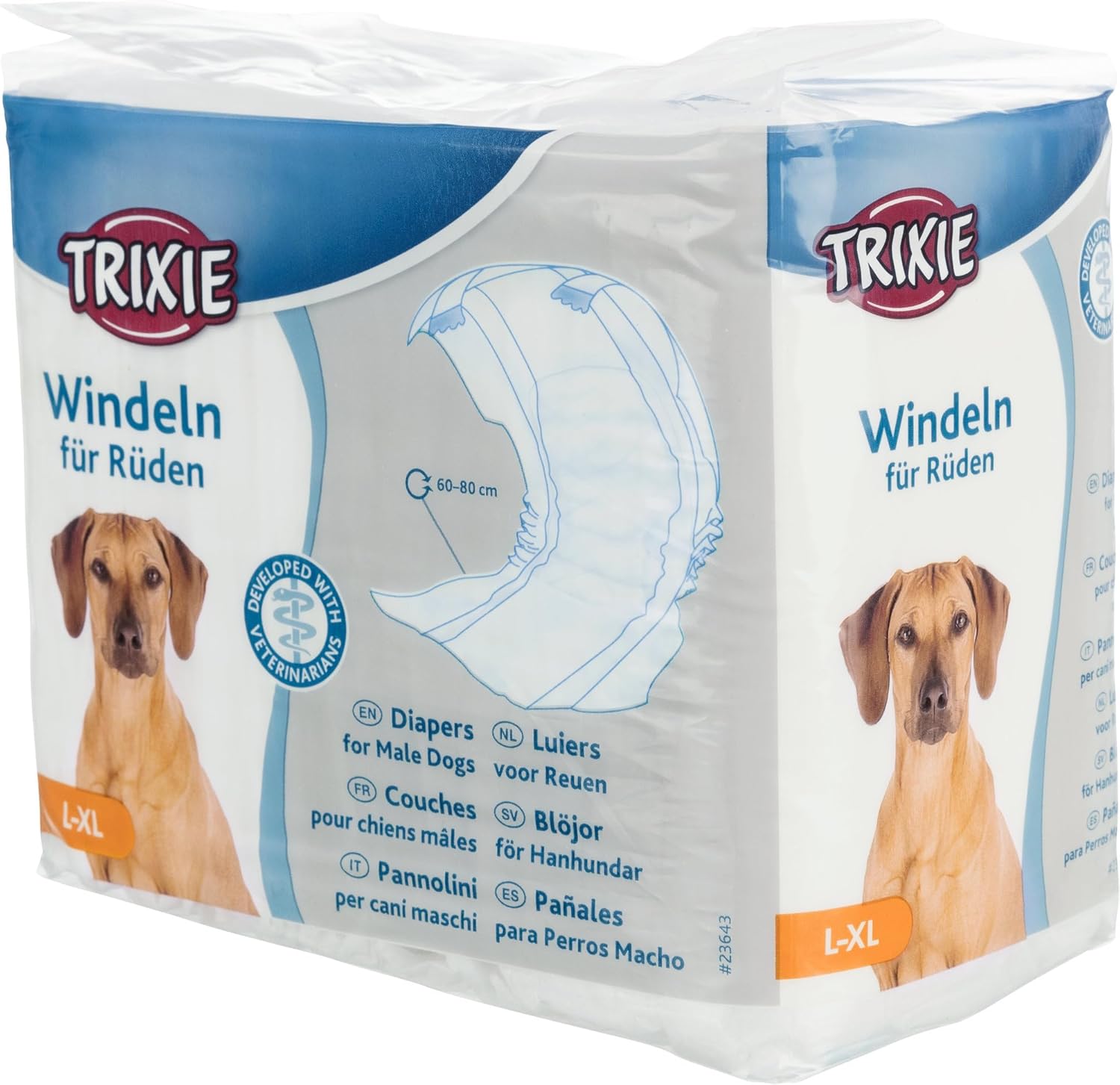 Detalle de TRIXIE Pannolini per Cani Maschi Taglia L–XL: Protezione Assorbente per Incontinenza e Marcatura