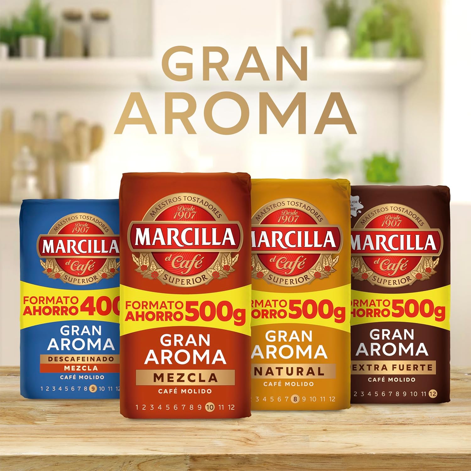 Thumbnail 6 de Marcilla Café Molido Extra Fuerte 500 g, Intensidad 12. Ideal para cafetera italiana, filtro o pistón