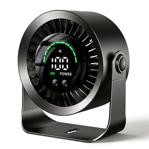 Detalle de DDKJ Ventilador de Mesa Silencioso 2 en 1: versión 100 pasos, pantalla LED y batería de 4000 mAh