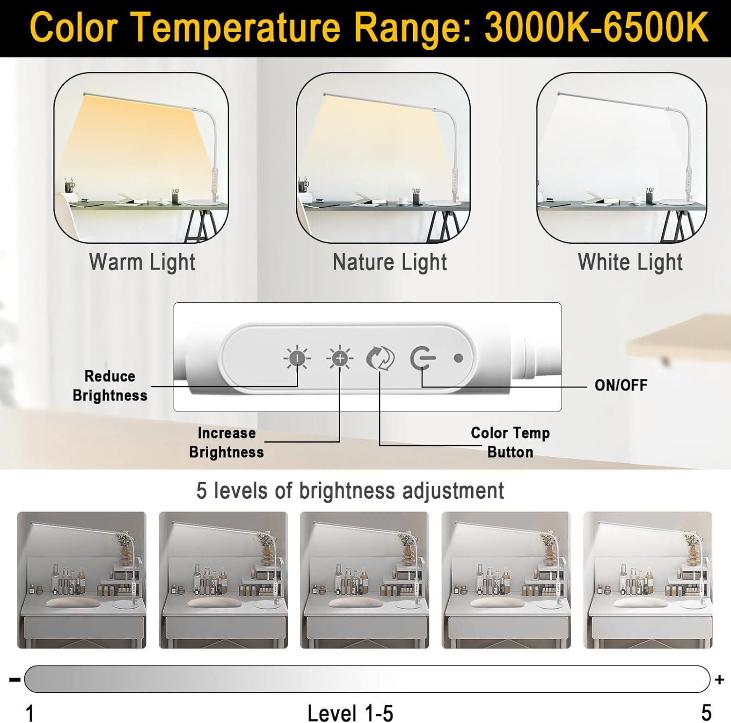 Thumbnail 2 de CGBE Lampada da Tavolo per Unghie 60 cm: Illuminazione flessibile e neutra per manicure