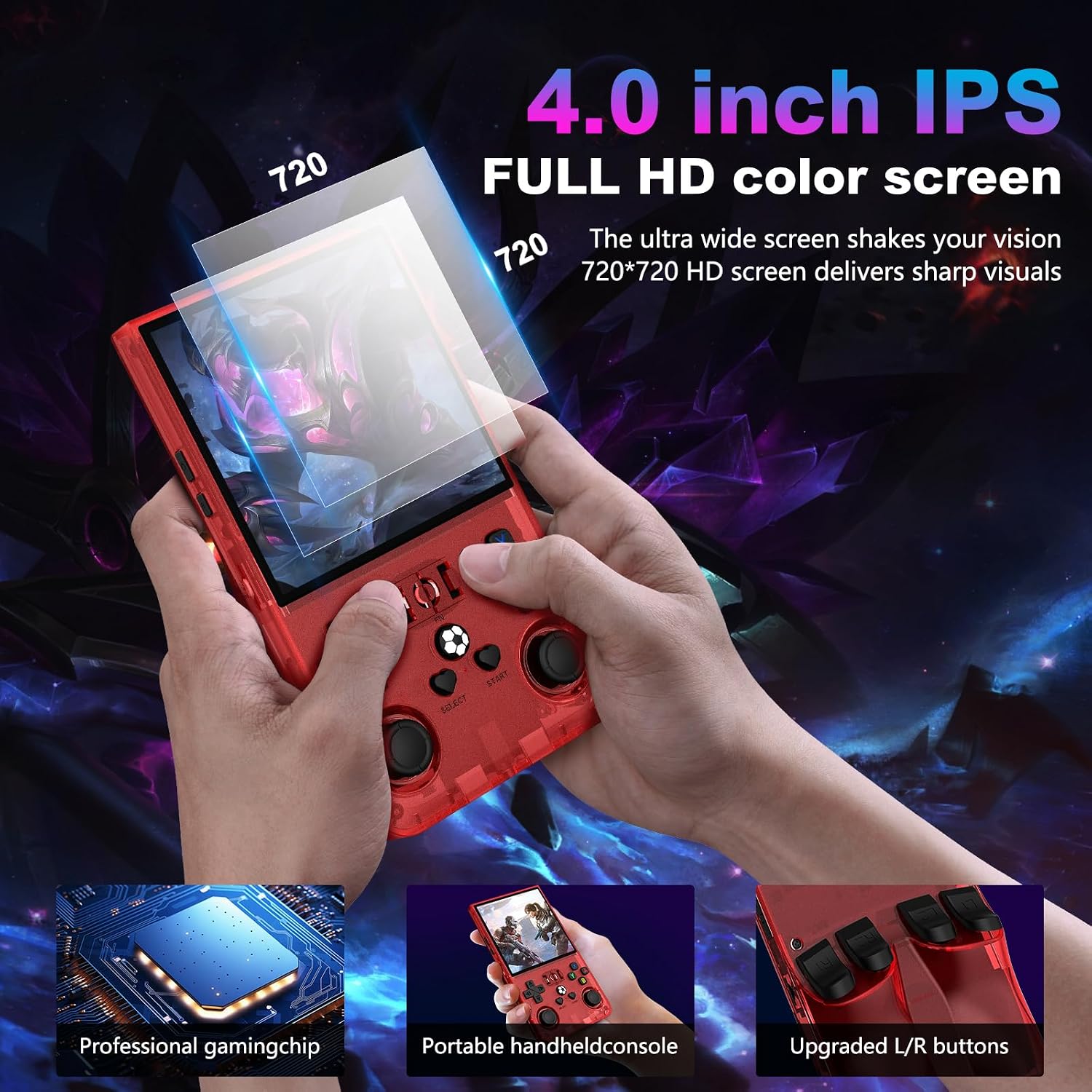 Detalle de R36MAX Retro Handheld Game Console – 64GB, 4.0" IPS, Open Source Linux