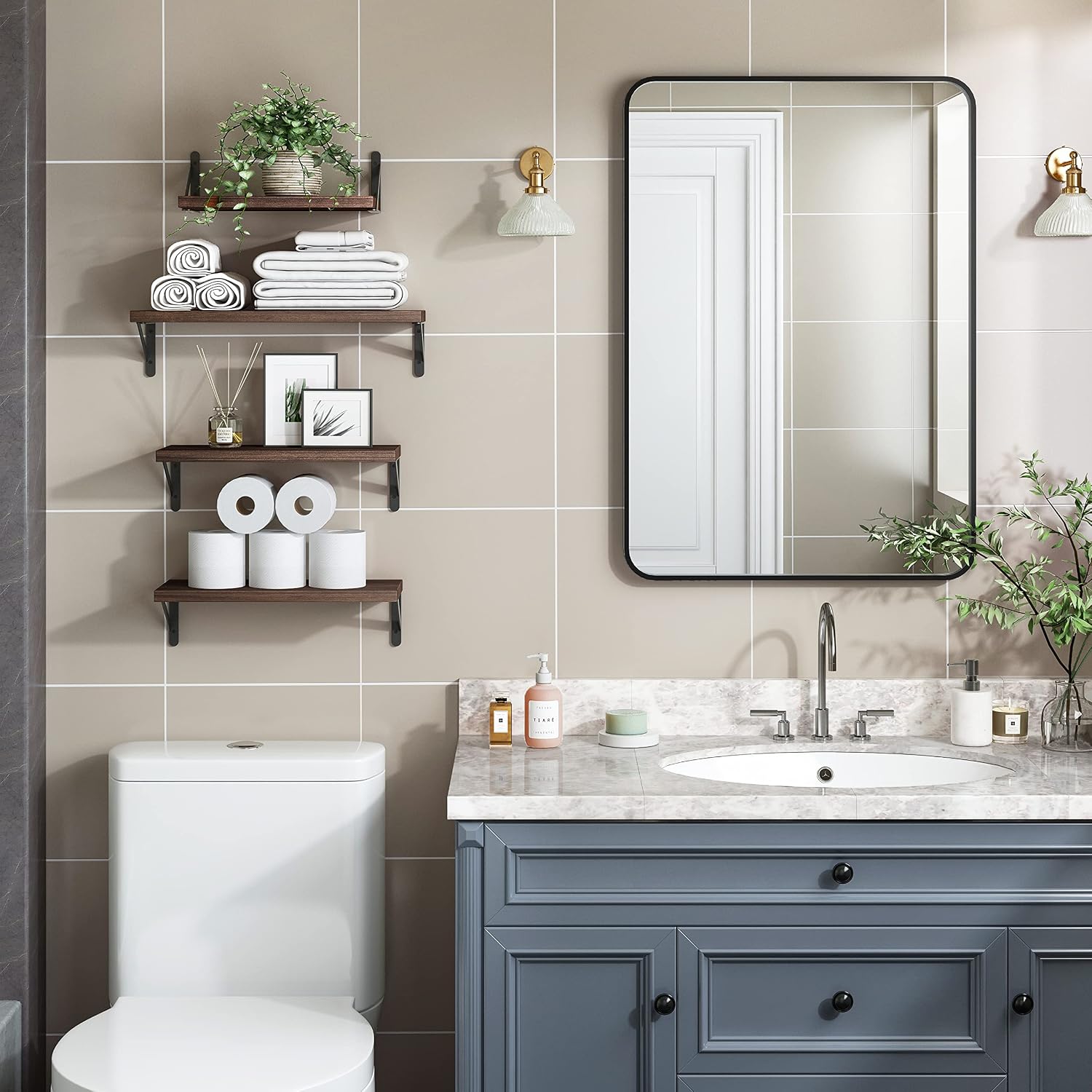 Thumbnail 6 de YGEOMER Floating Shelves Set of 4