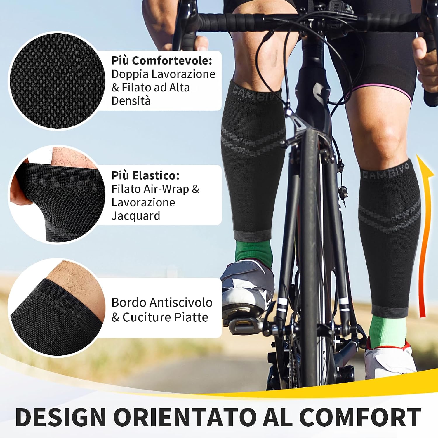 Detalle 2 de CAMBIVO Polpaccera Compressione Uomo Donna x2
