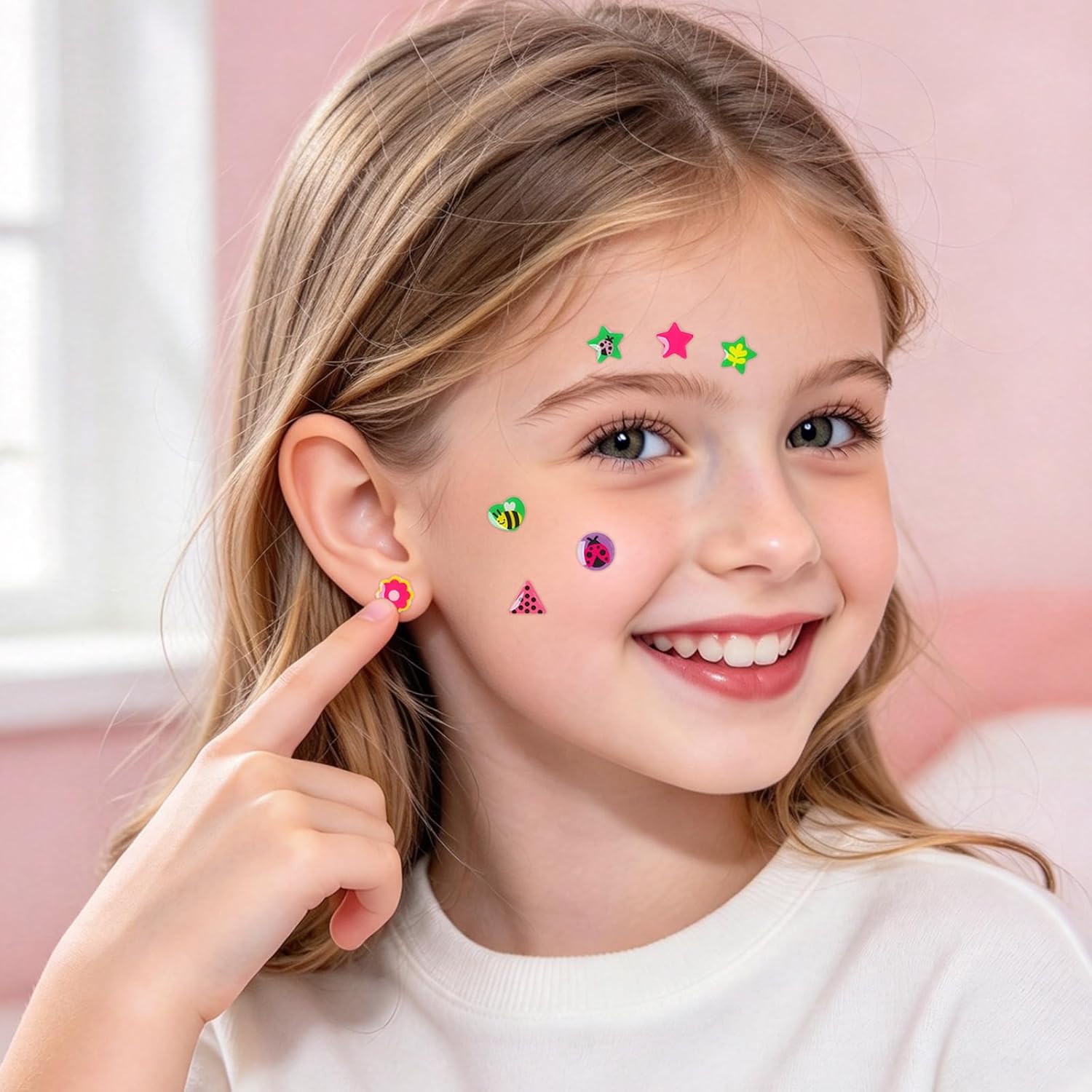 Thumbnail 5 de AUGSUN 954621 Stick-On Earrings, 240 3D Glitter Gems on 4 Sheets