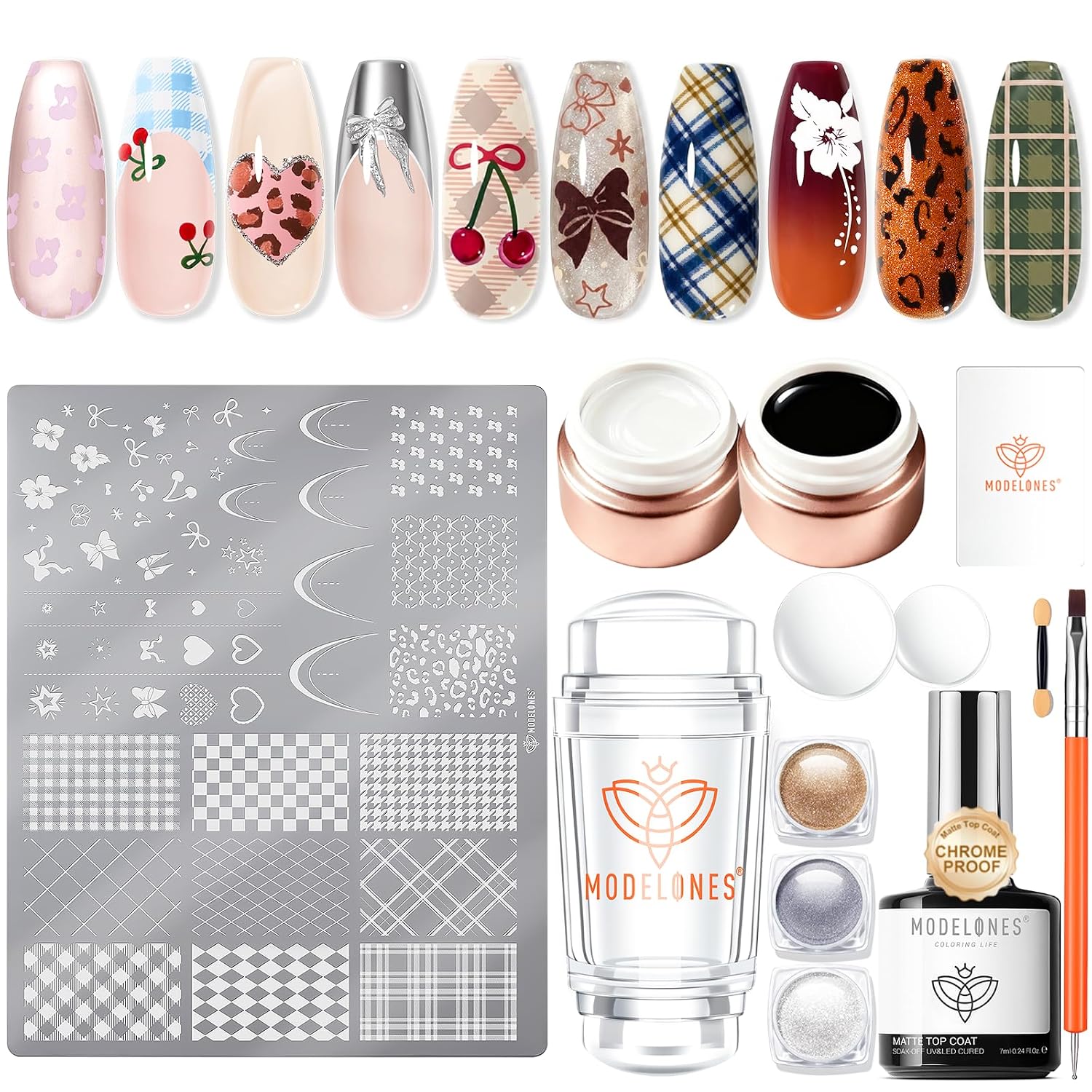 Detalle de Modelones Nail Stamping Kit 16-Piece