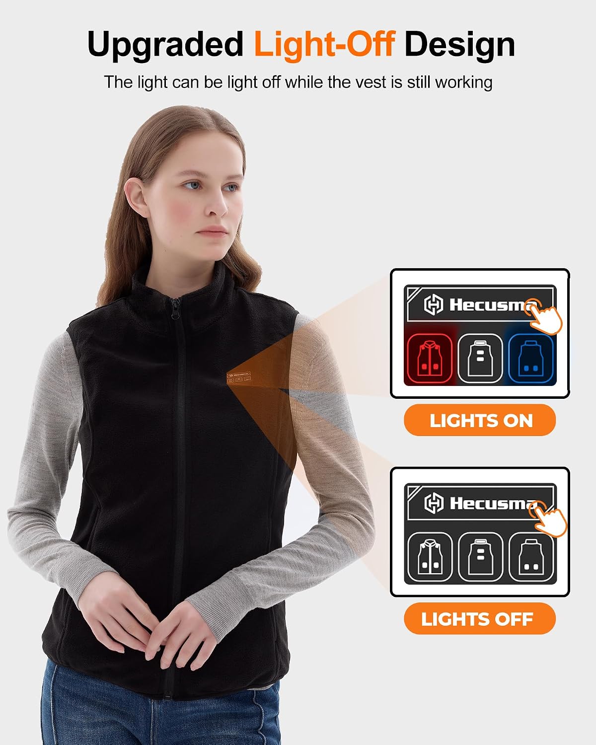 Detalle 1 de Hecusma Fleece Heated Vest Women 16000mAh battery