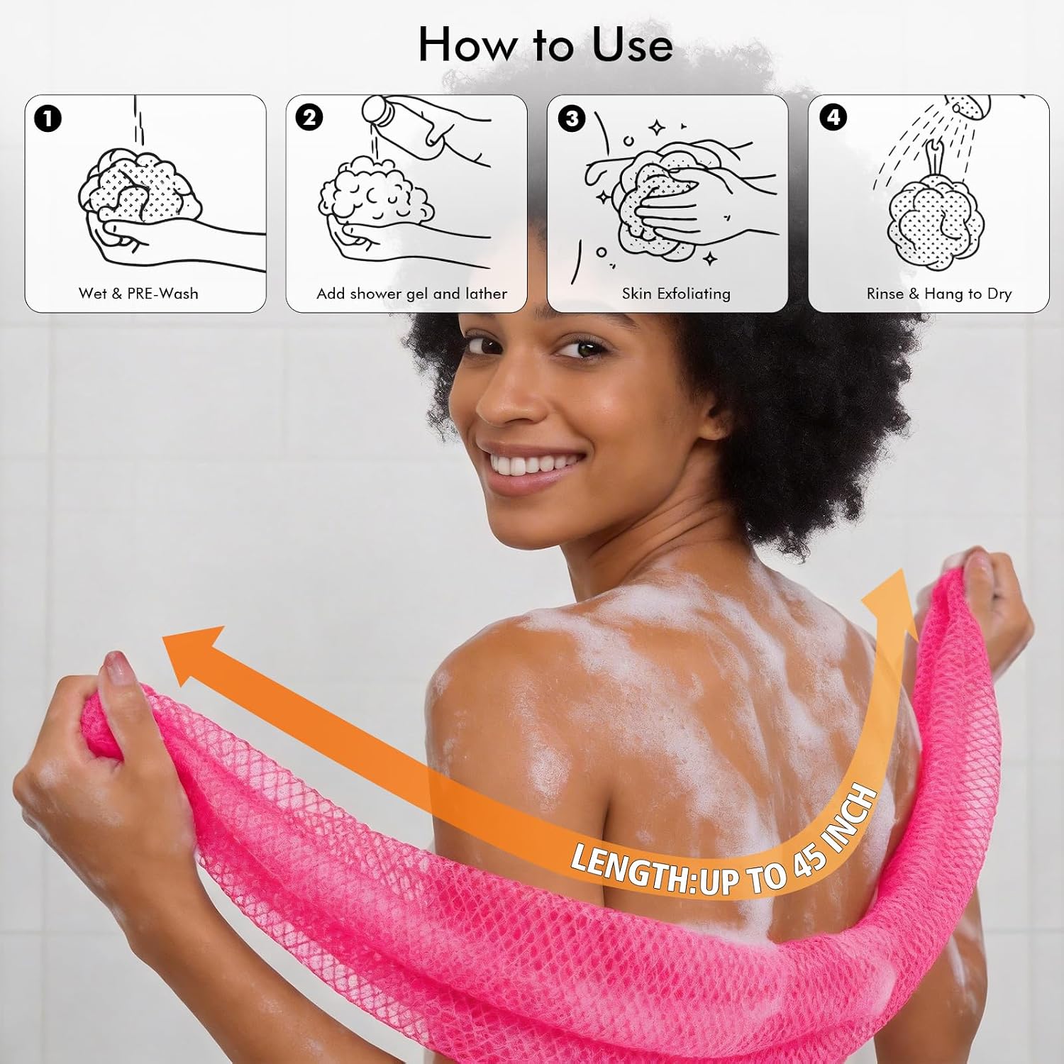 Detalle 1 de InemzTal African Net Sponge set of 2 with gift box, nylon exfoliating mesh