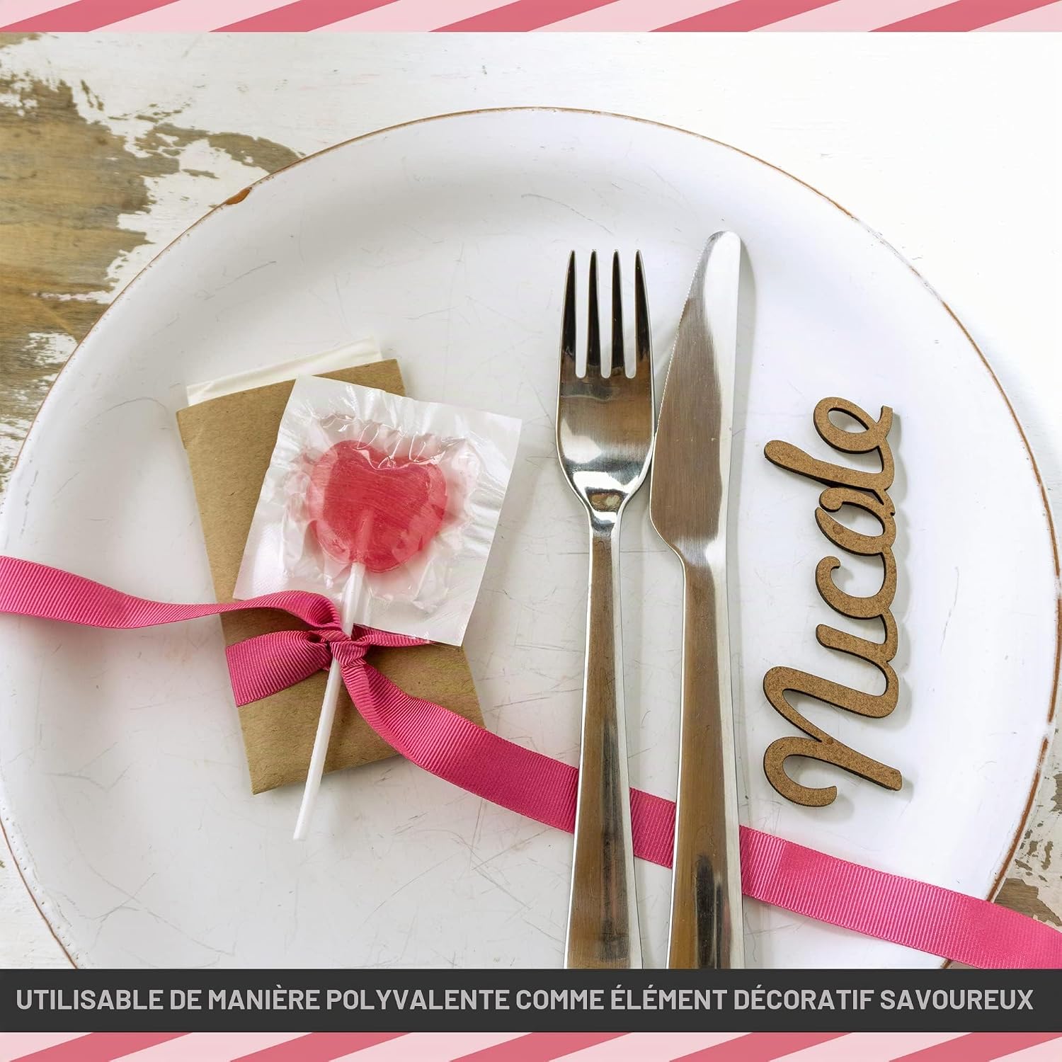 Detalle de FOOD crew Sucette Coeur Love – 40 sucettes cœur, emballage individuel