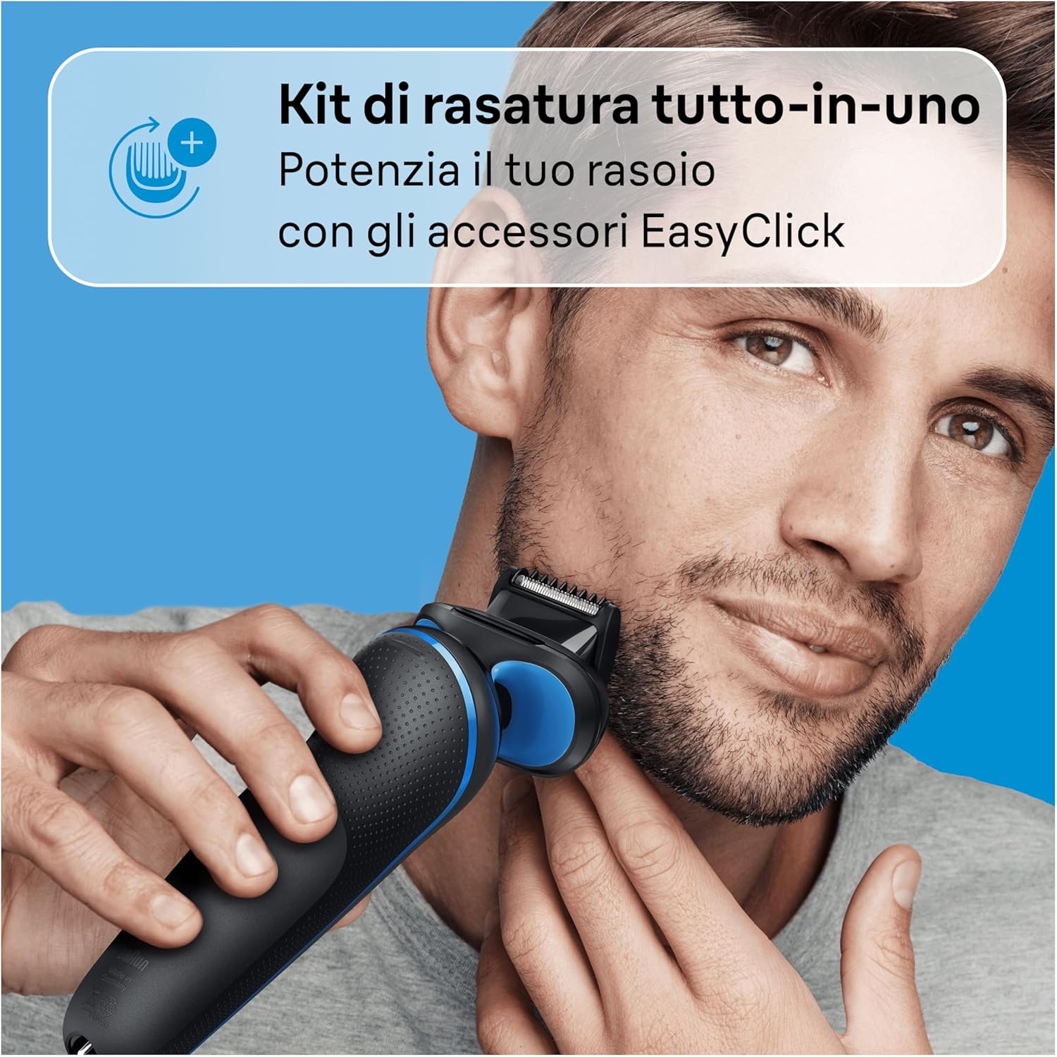 Thumbnail 4 de Braun Series 5 51-B1000s Blu rasoio elettrico da uomo Wet&Dry EasyClean, a lamina, ricaricabile
