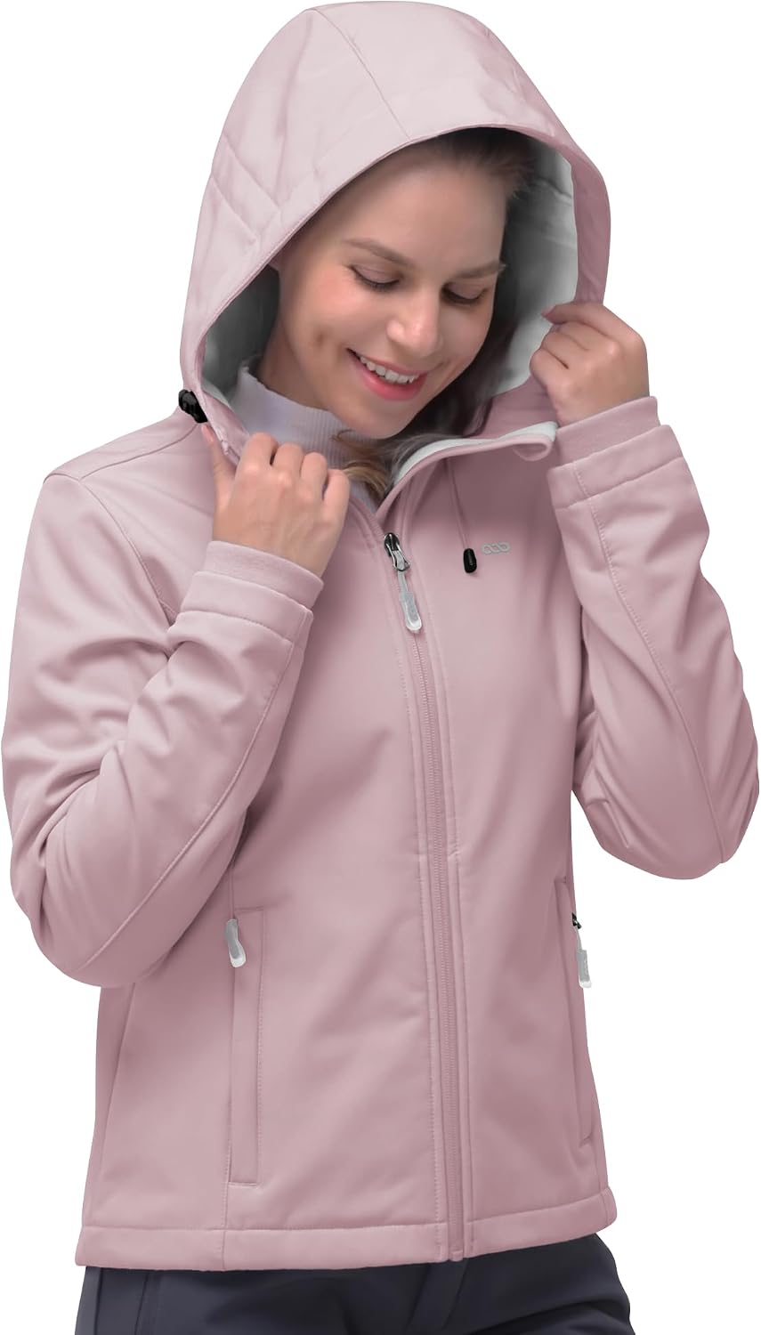 Detalle de 33,000ft Women's Softshell Jacket, 3-Layer Fleece Lining and Adjustable Hood