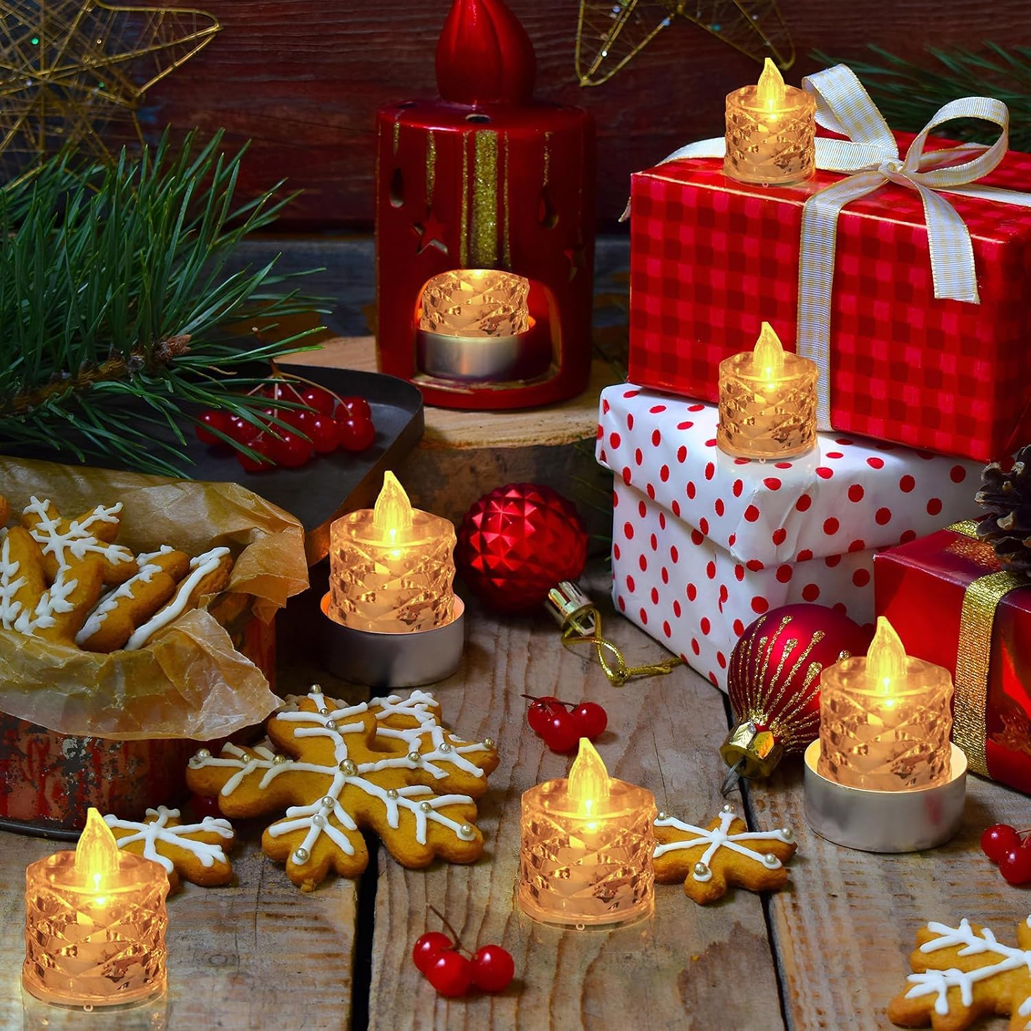 Thumbnail 6 de ZCOINS CBjj645-1 LED Tea Light Candles, 24-Pack, Warm White, Clear Crystal
