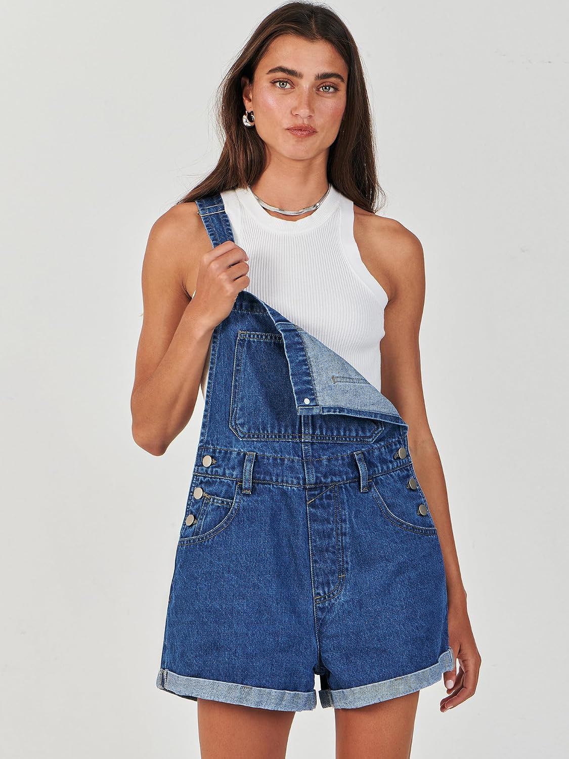 Thumbnail 6 de ANRABESS Denim Short Overalls for Women — Casual Loose-Fit Jumpsuit