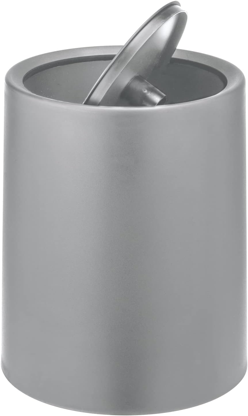 Detalle de WENKO Poubelle à couvercle basculant Atri – 6 litres, gris