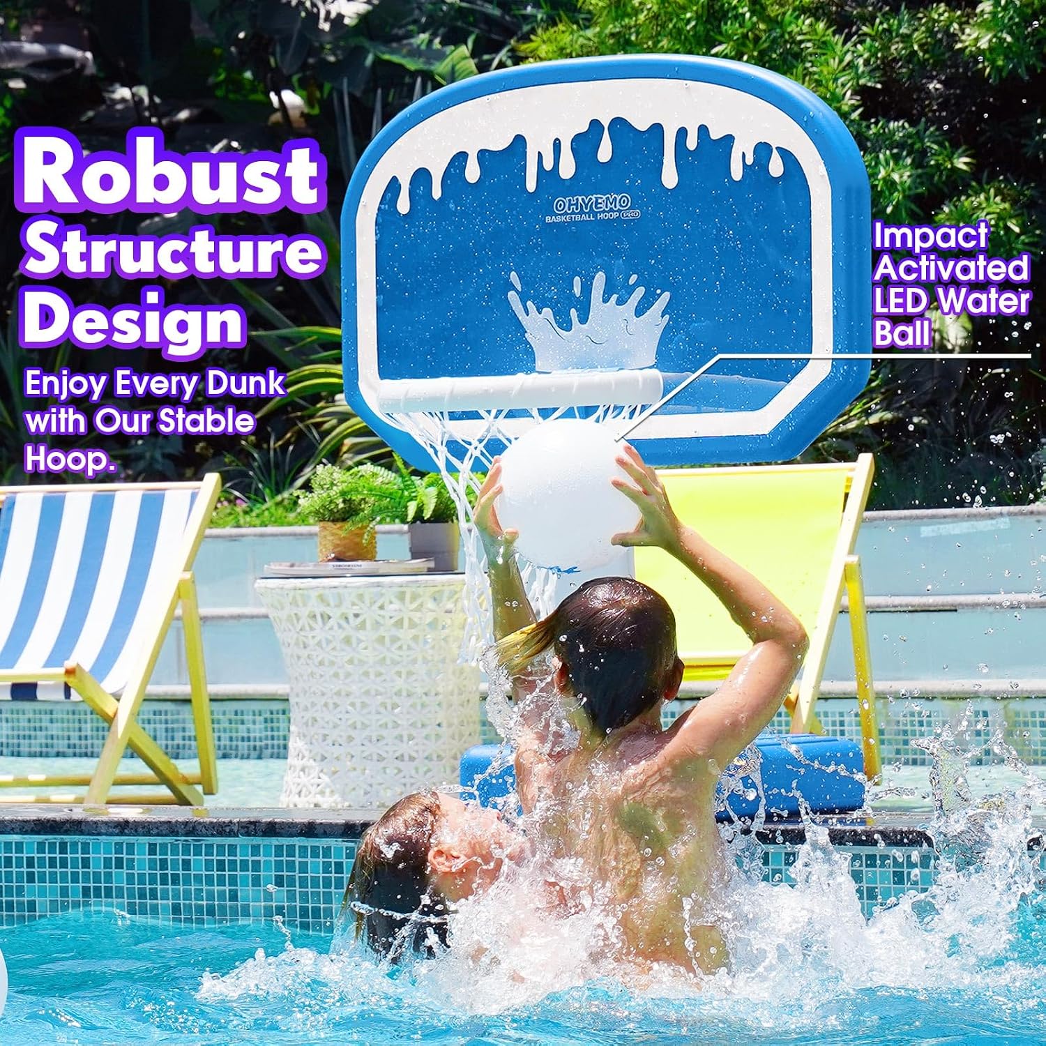 Detalle de OHYEMO 2-in-1 LED Pool Volleyball & Basketball Game Set