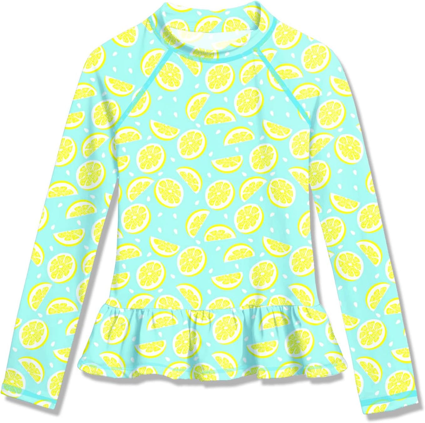 Detalle de BesserBay Mädchen UV Shirt UPF 50+ Raglanärmel Schwimmshirt mit Rüschensaum (Größen 110–160)