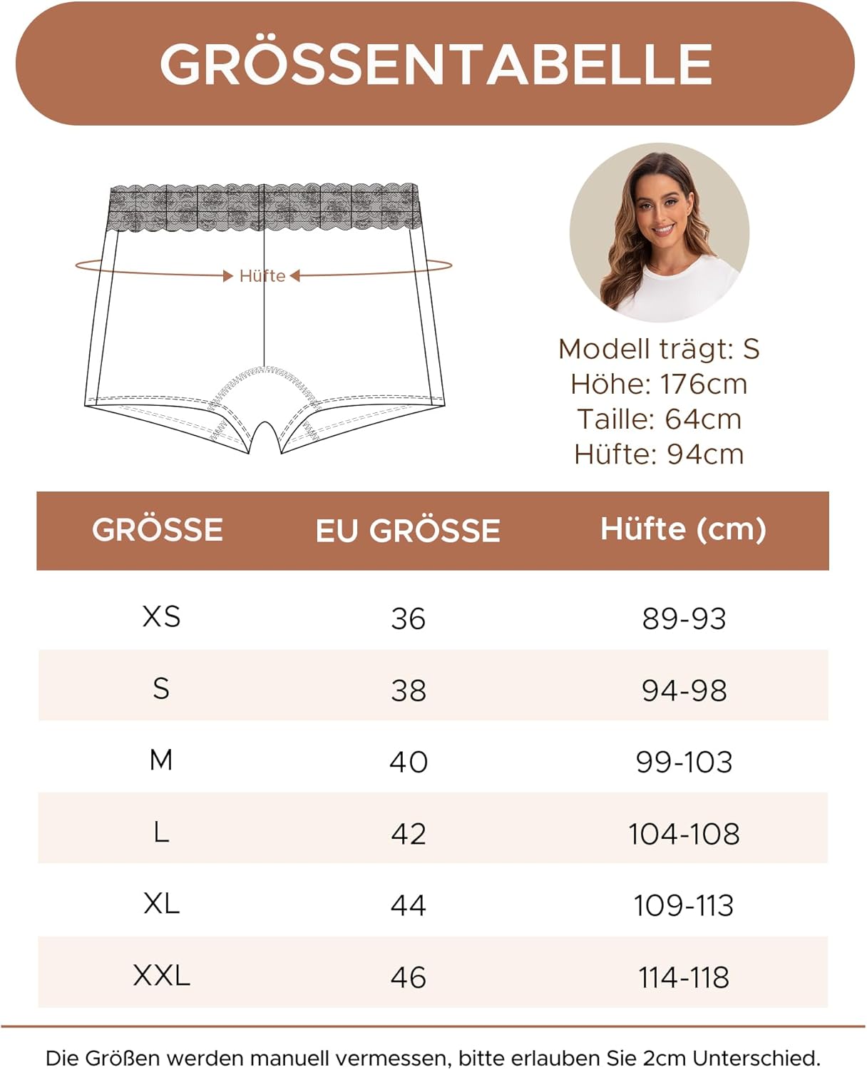 Thumbnail 5 de INNERSY Damen Boxershorts aus Baumwolle mit Spitze – 3er Pack