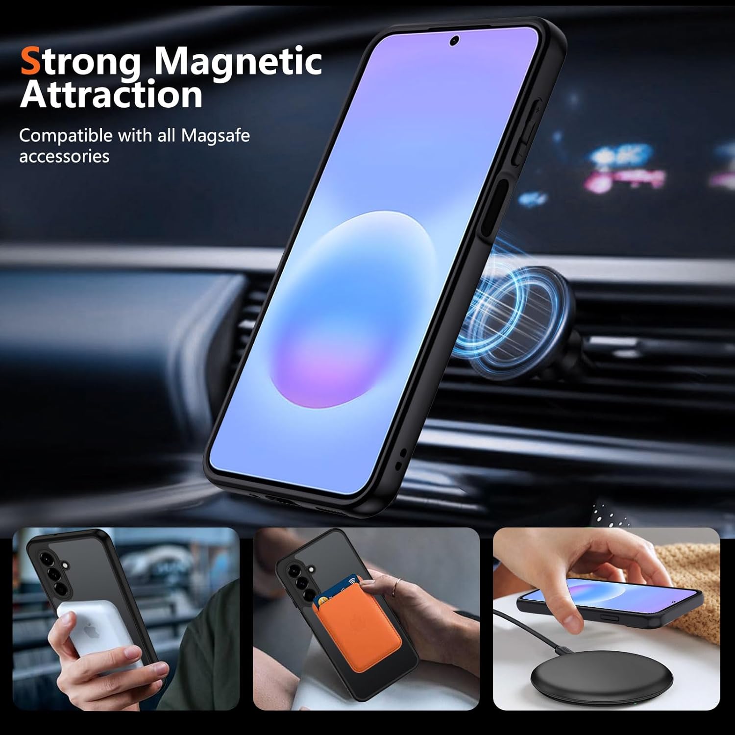 Detalle 2 de XTCASE Cover magnetica per Samsung Galaxy A57: custodia traslucida opaca con supporto invisibile e protezione antiurto