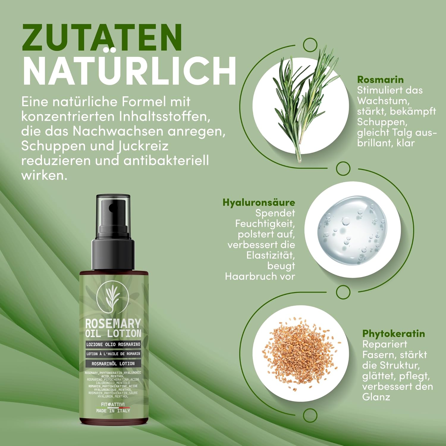 Detalle de Rosmarinöl Haaröl von FITOATTIVI, 100 ml