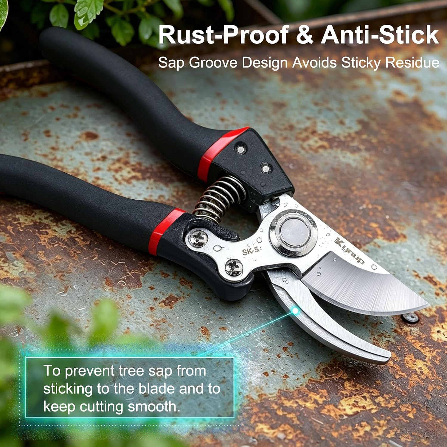 Detalle de Kynup SK-5 Garden Secateurs with ergonomic handle ✂