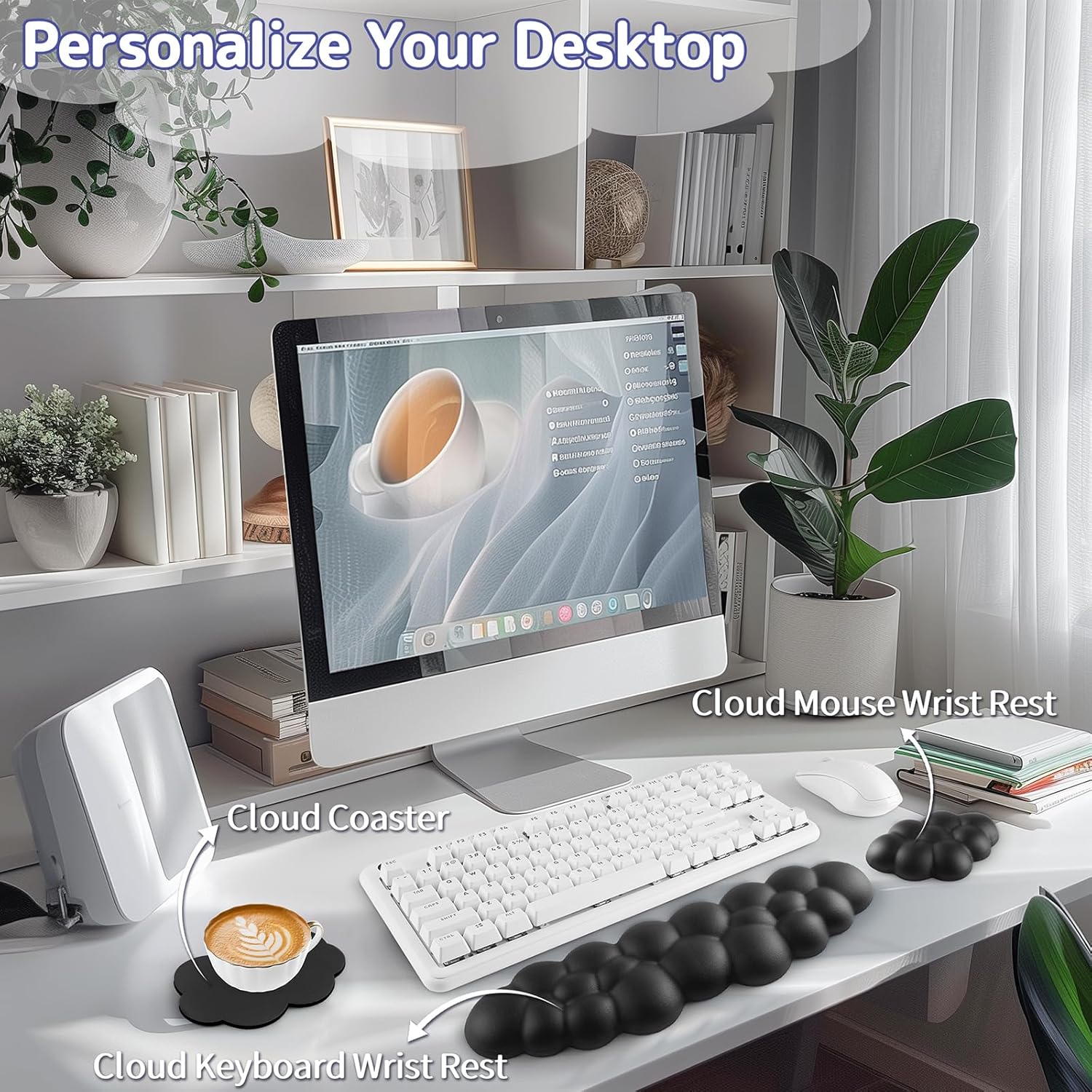 Thumbnail 1 de Sushret Cloud Wrist Rest Keyboard: Cloud Comfort for Your Desk