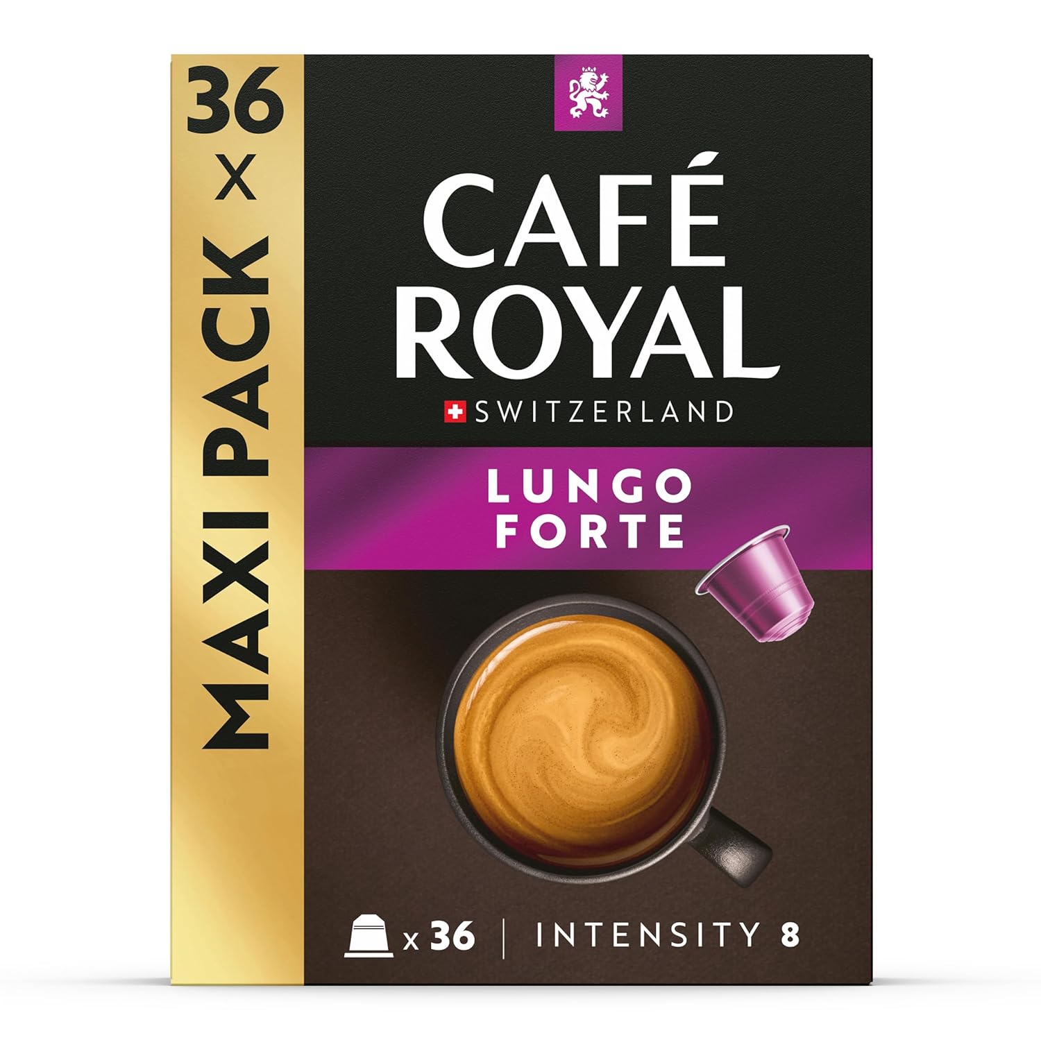 Detalle de Café Royal Lungo Forte 36 Nespresso – Gemahlener Rostkaffee