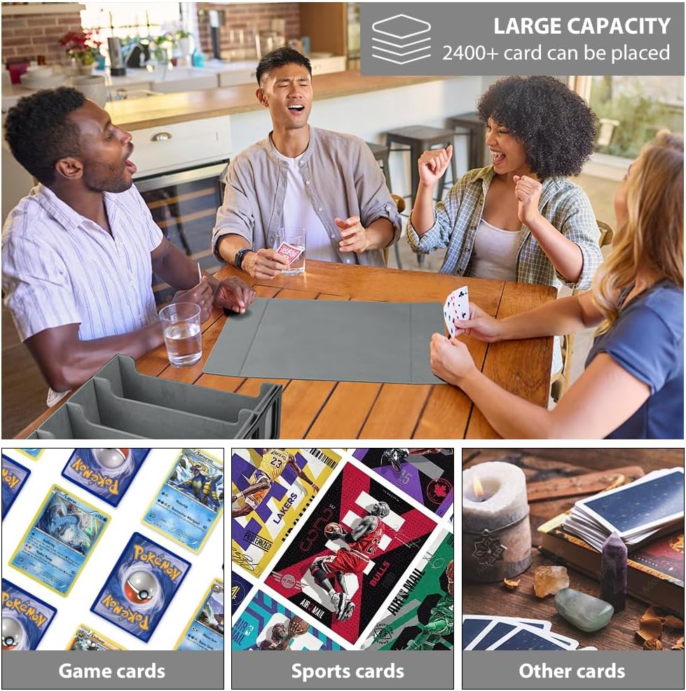 Thumbnail 6 de Aolso Trading Card Storage Box: Quartuple Deck Case with 24 Dividers and 4 Supporters