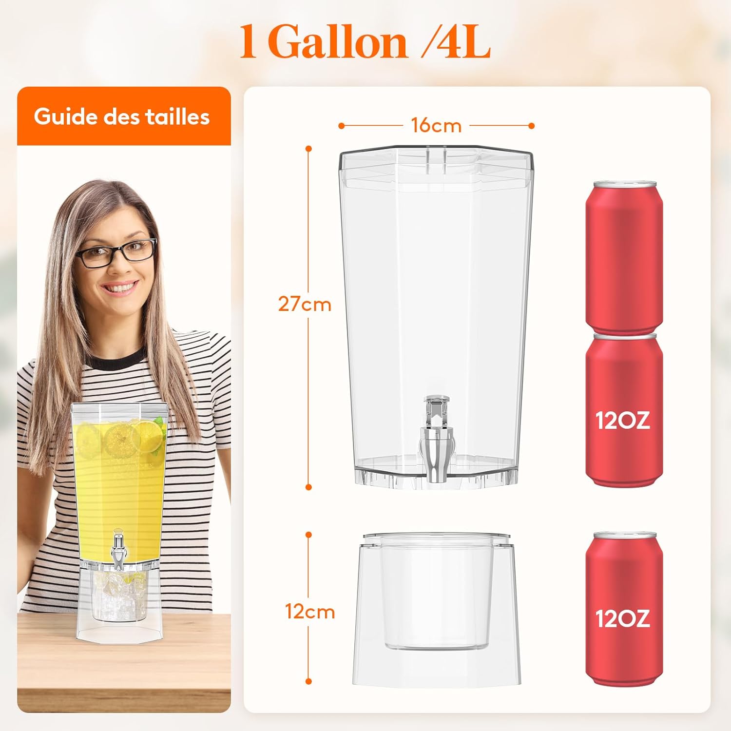 Thumbnail 1 de Lifewit Distributeur de boisson 4 L avec robinet (lot de 2) pour cocktails glacés