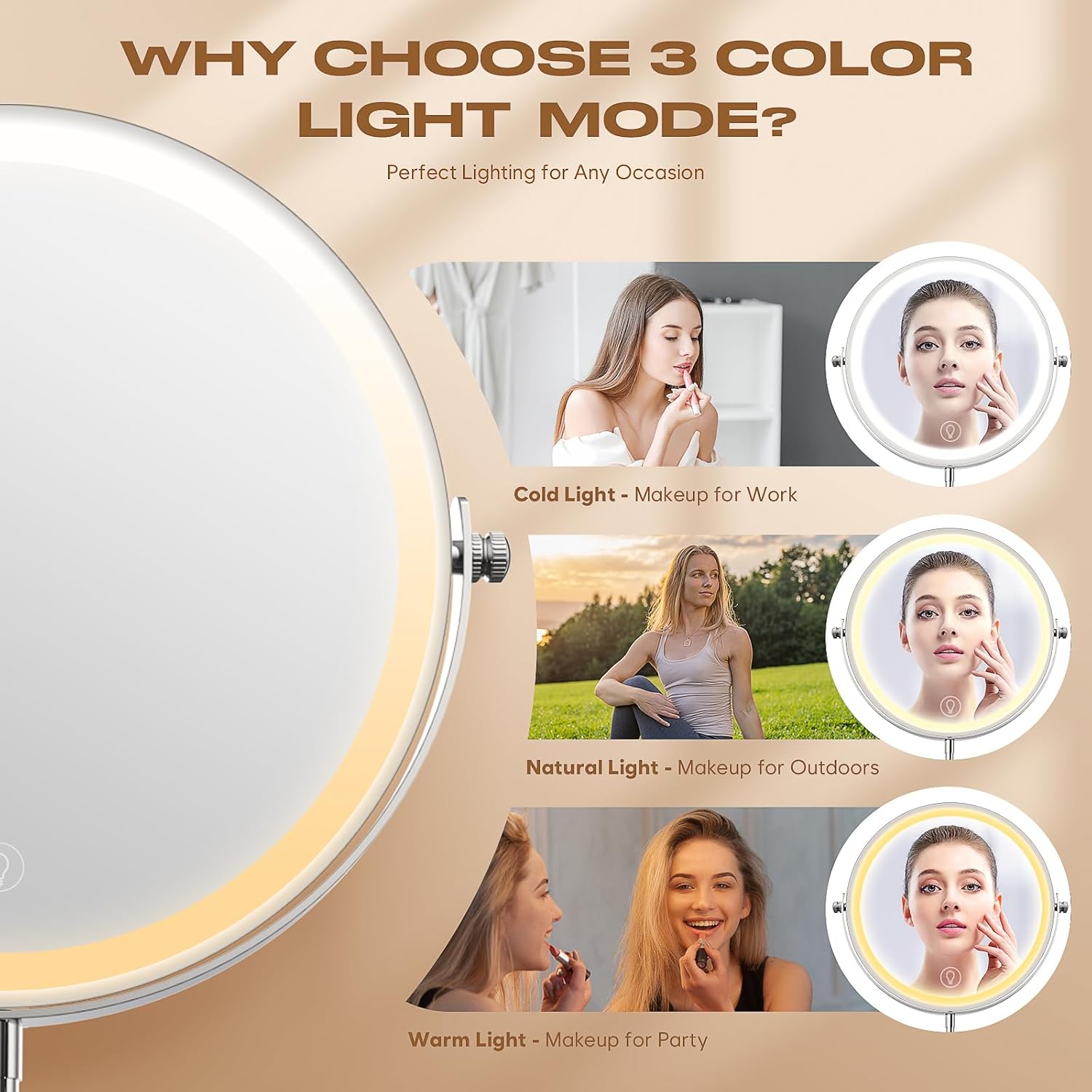 Detalle de Makeup Mirror with Lights 5000 mAh