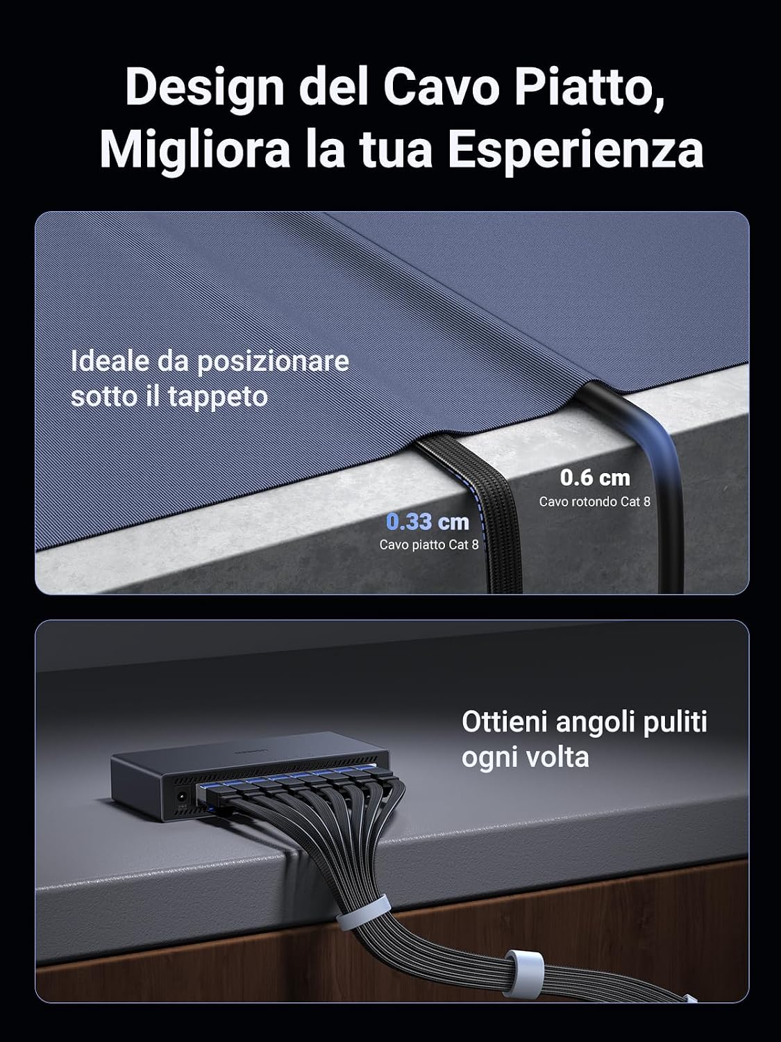 Detalle de UGREEN Cat 8 Cavo Ethernet RJ45 40 Gbps 5 m