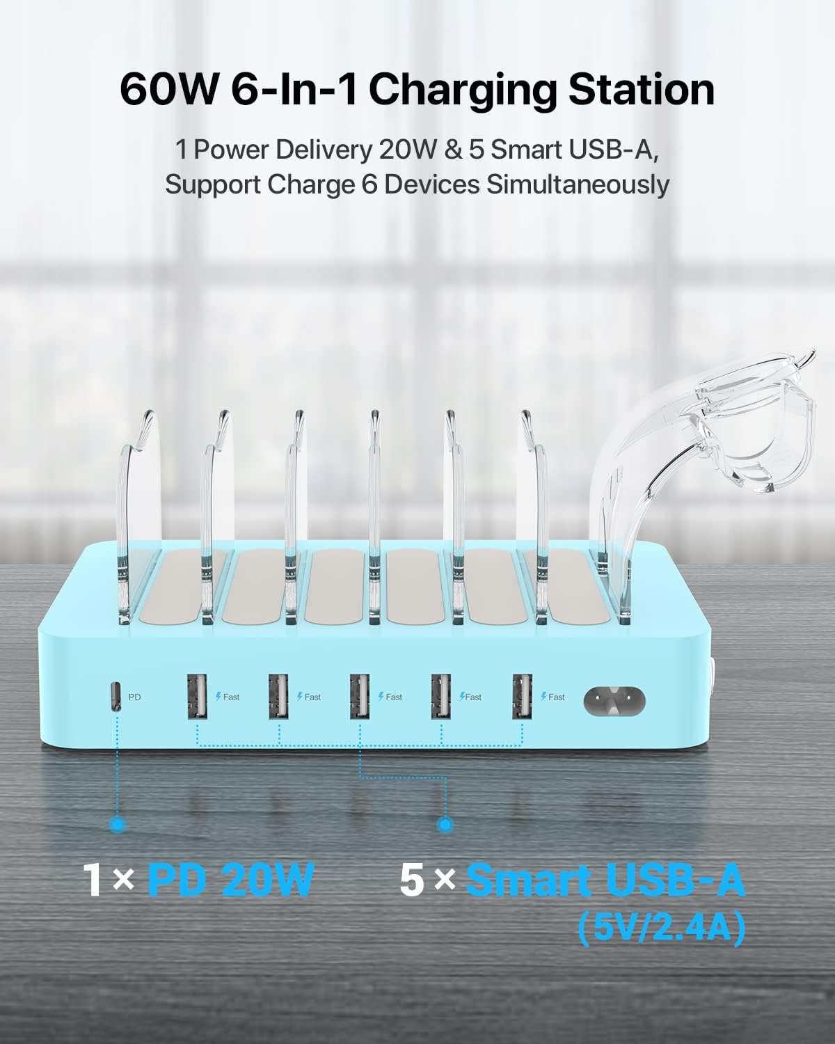 Detalle 2 de SooPii USB Ladestation 60W Organizer
